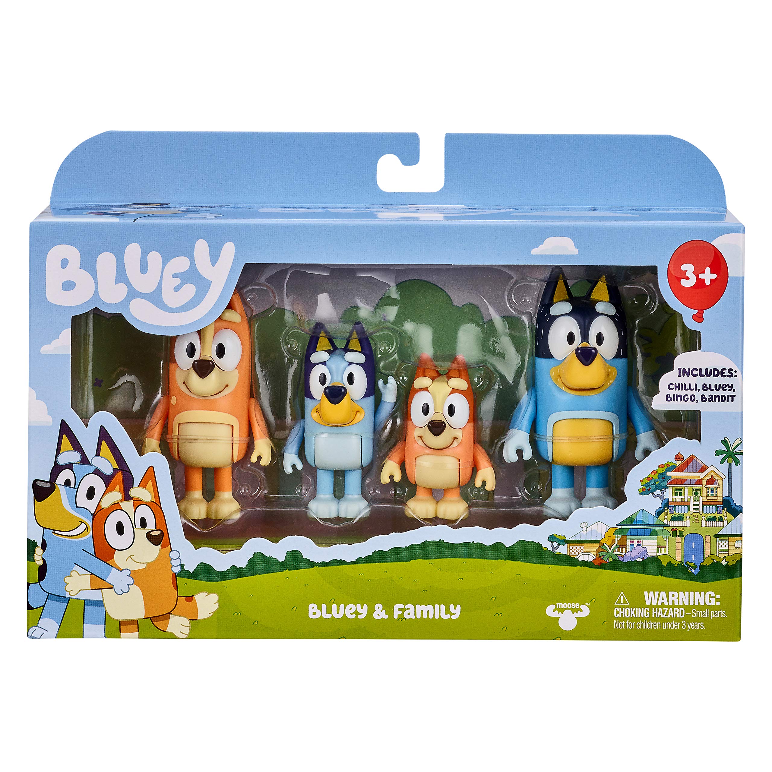 Bluey & Family: Bingo, Bandit and Chilli 4 Figure Pack - Articulated Action Figures for Kids 3+ 2