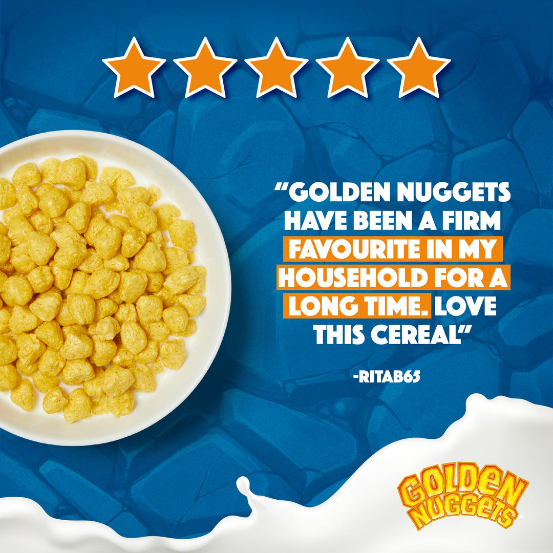 Nestlé Golden Nuggets Cereal, 375g - Honey Flavoured Whole Grain Breakfast Cereal with Vitamins & Minerals