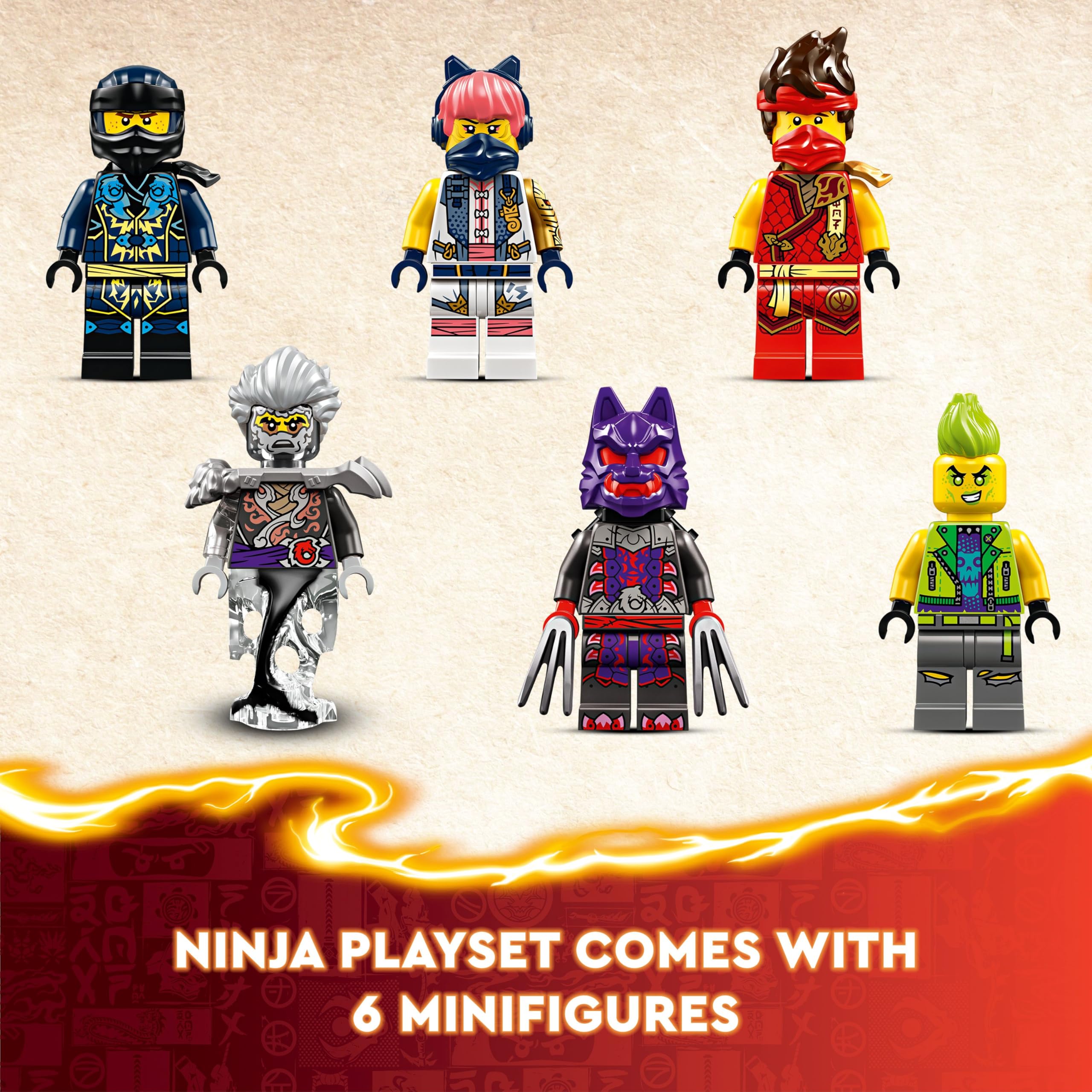 LEGO NINJAGO Tournament Battle Arena Set 71818 | 6 Minifigures including Jay & Kai | Ages 7+ 6