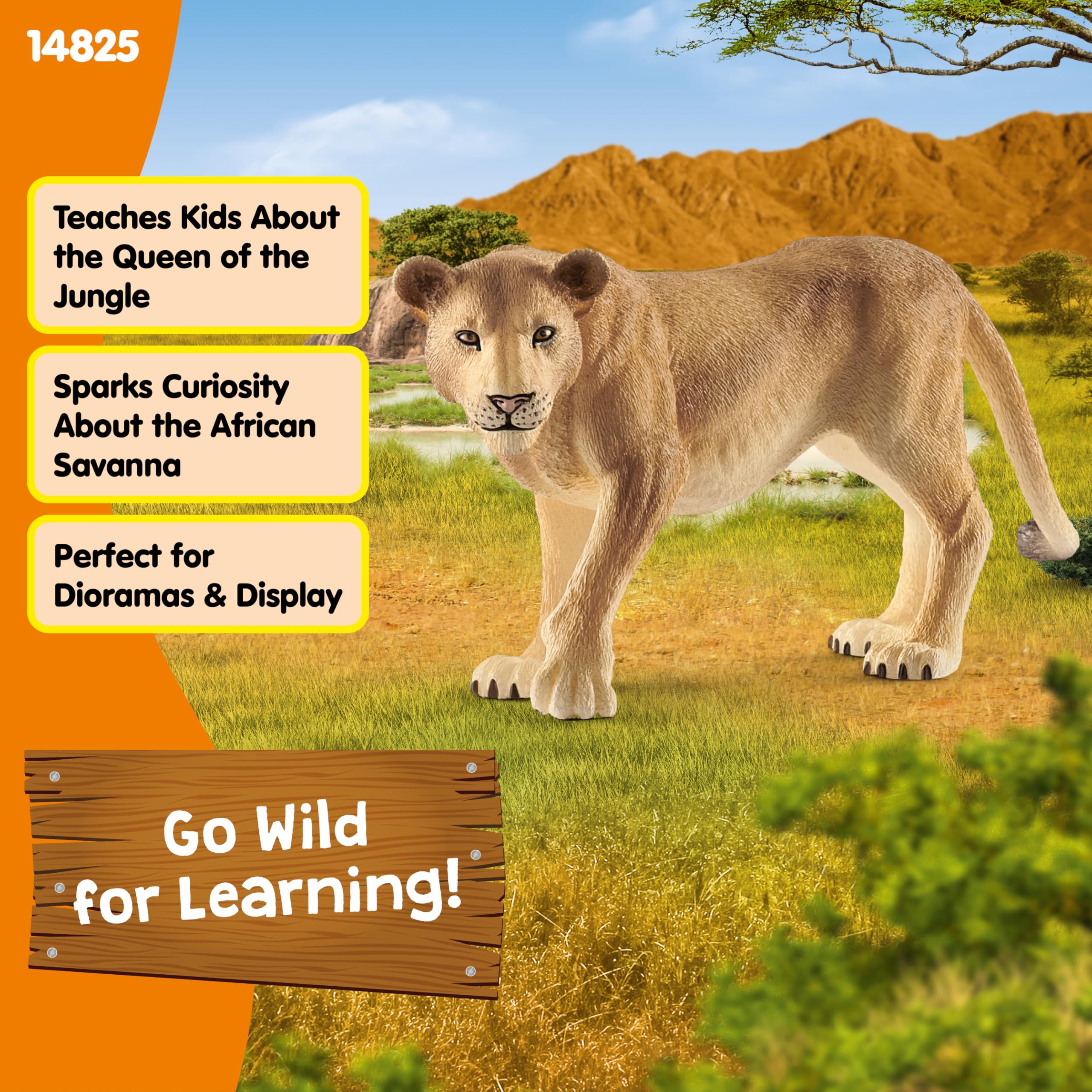 SCHLEICH Lioness Wildlife Figurine - Detailed Hand-Painted Animal Model for Kids 3-8 Years 7