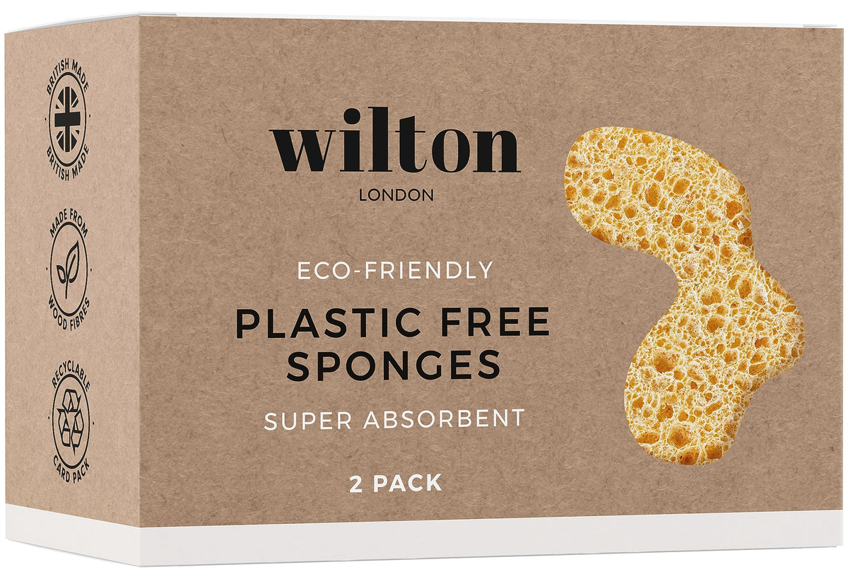 Wilton London Plastic-Free Biodegradable Sponges - 2 Yellow Wood Pulp
