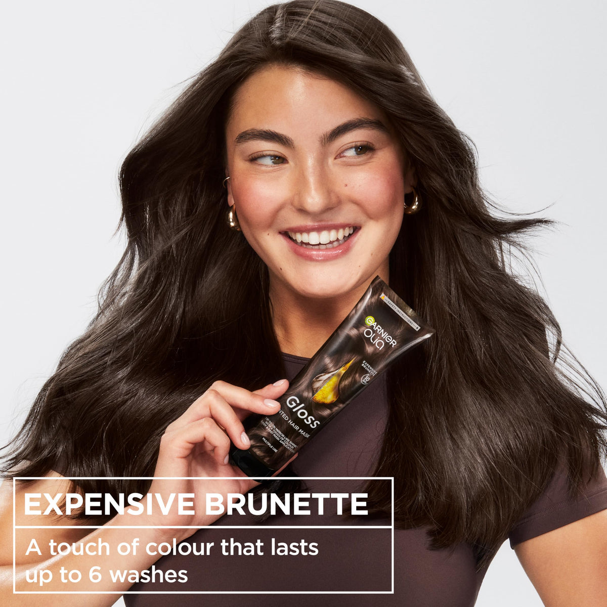 Garnier Olia Gloss Tinted Hair Mask - Expensive Brunette | 150ml | 10 Minute Application