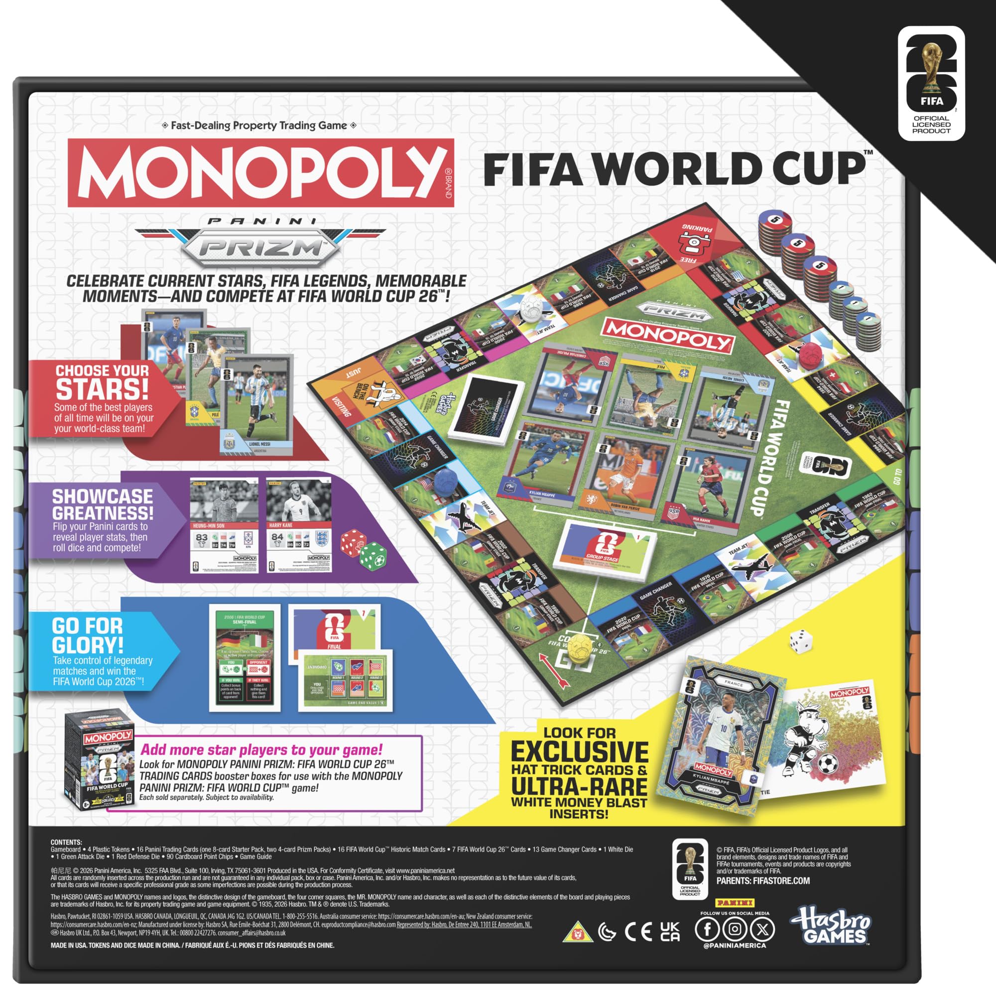 Monopoly Panini Prizm: FIFA World Cup 2026 Board Game | Includes 16 Trading Cards | Ages 8+ 2