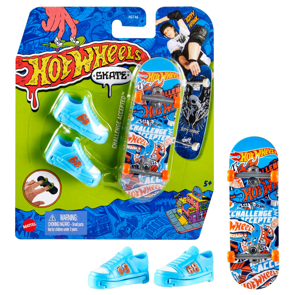 Hot Wheels Skate Fingerboard with Removable Skate Shoes - HGT46, Assorted