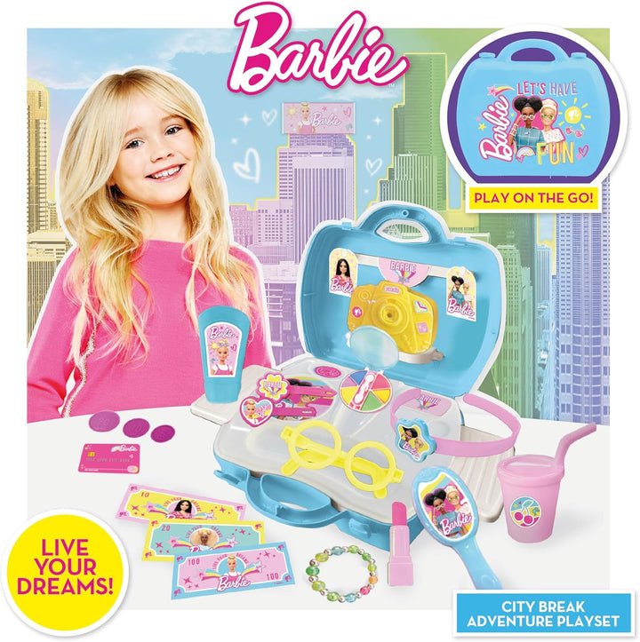 Sinco Creations Barbie City Break Adventure Playset- 20 Piece Barbie Play set Tr