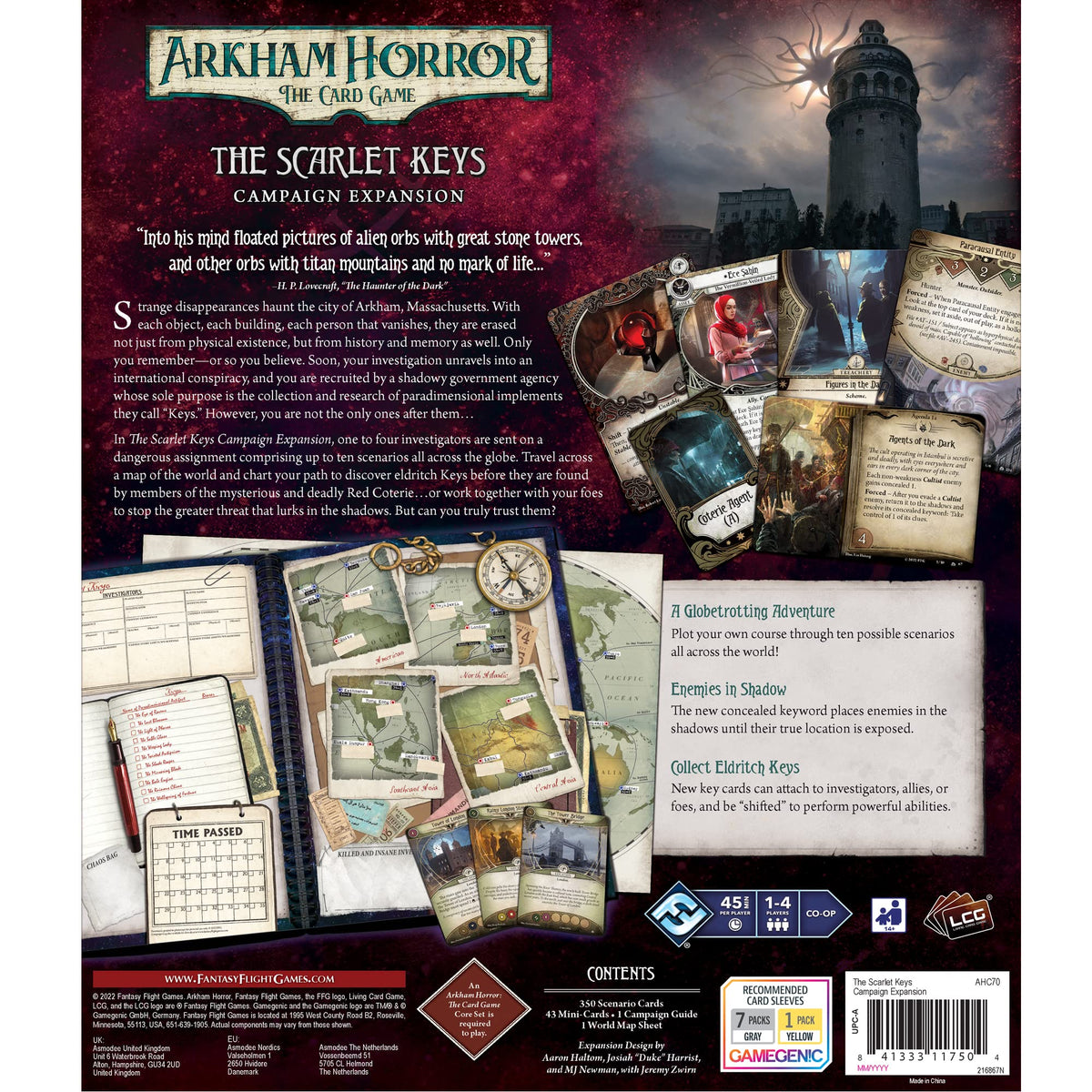 Fantasy Flight Games Arkham Horror: The Card Game The Scarlet Keys Campaign Expansion - Cooperative Game, Ages 14+
