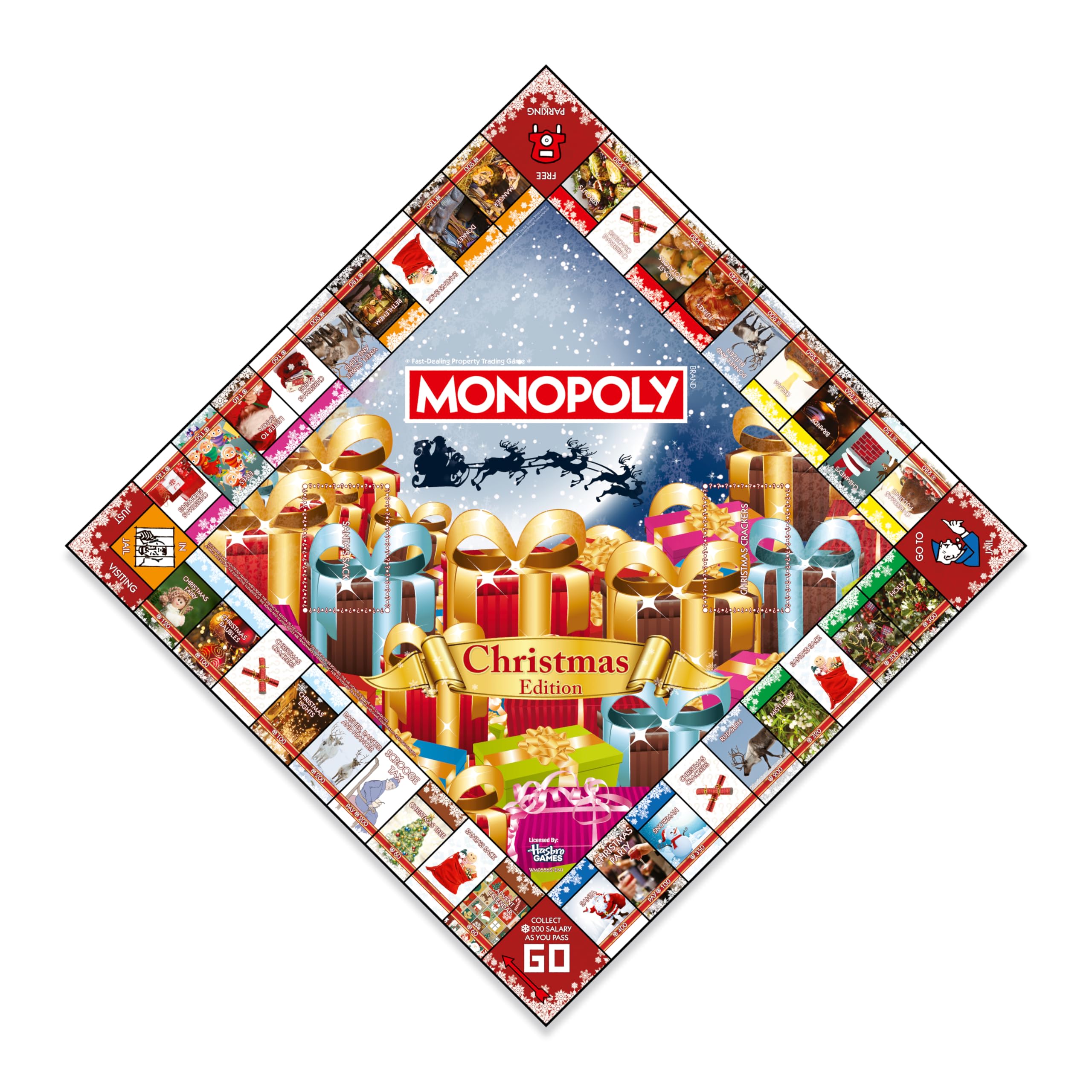 Winning Moves Christmas Monopoly Board Game - Festive Edition | 2-6 Players | Ages 8+ 4