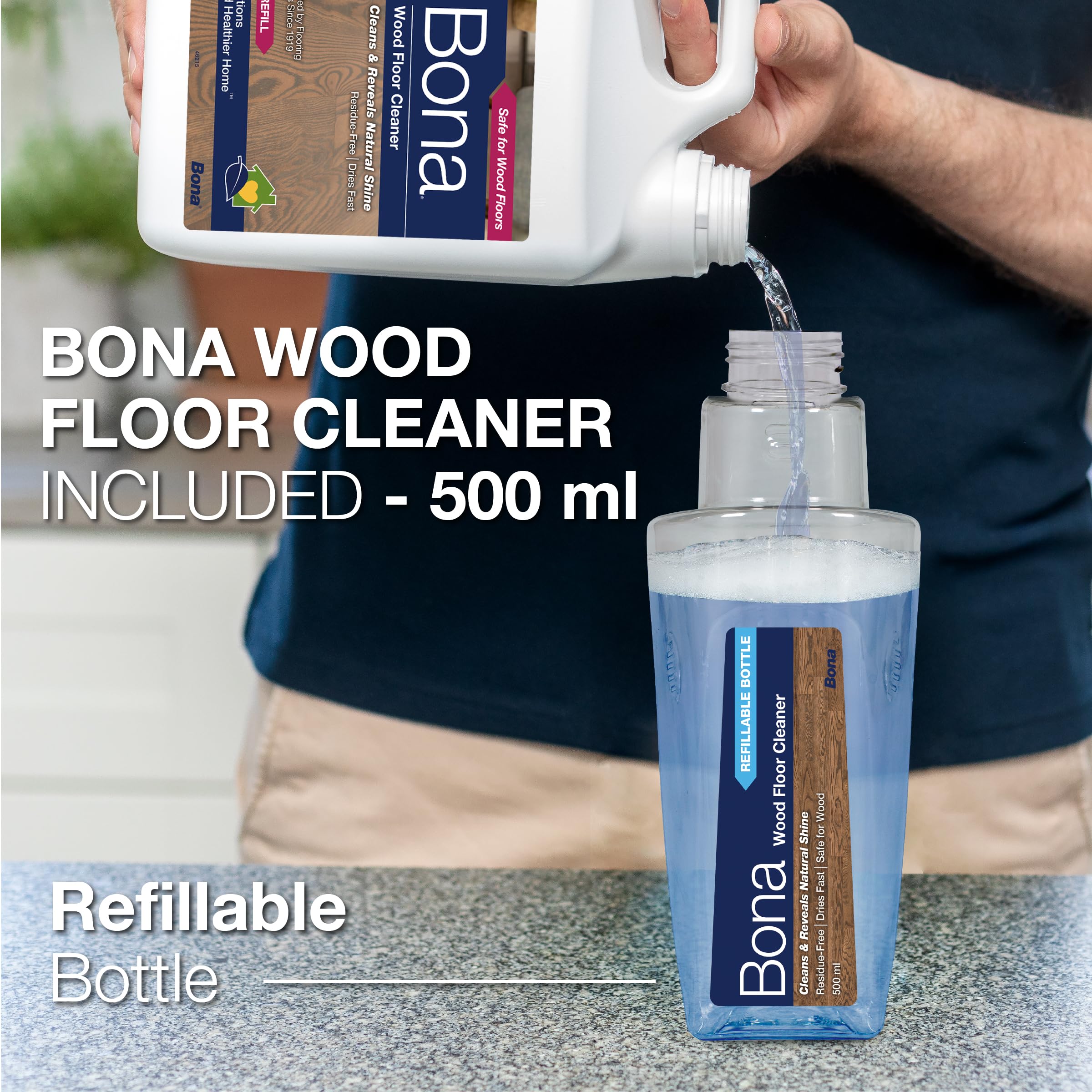 Bona Spray Mop Air Kit for Wood Floors | Lightweight & Compact | Includes 500ml Cleaner 3