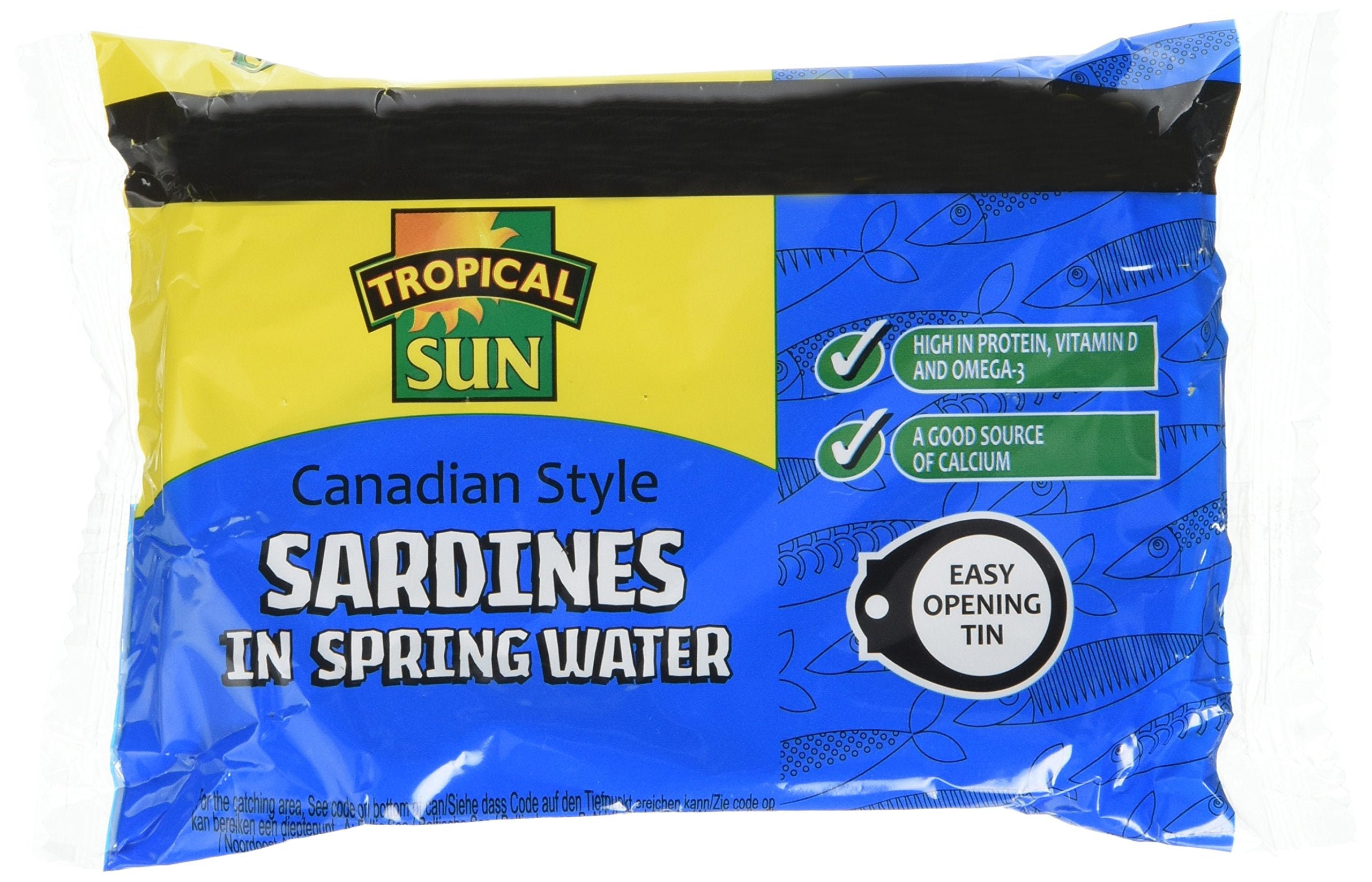 Tropical Sun Foods Canadian Style Sardines in Spring Water, Pack of 12 1