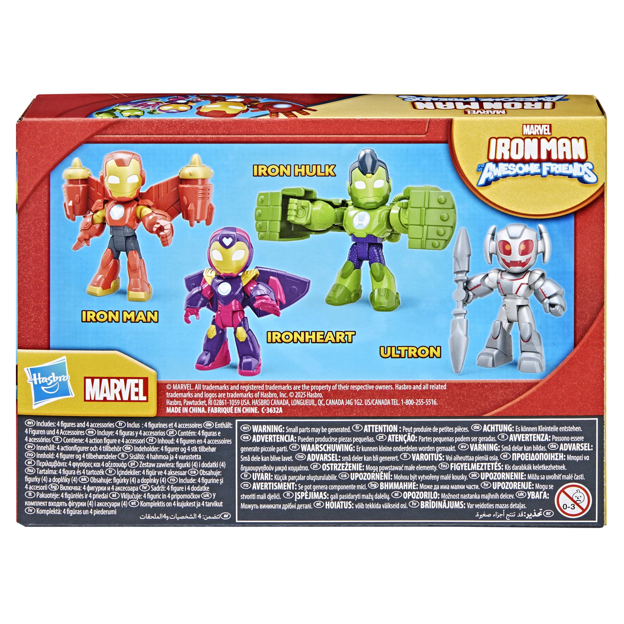 Marvel Iron Man Armor Figure Pack with Iron Hulk, Ironheart, Ultron | Ages 3+ 3