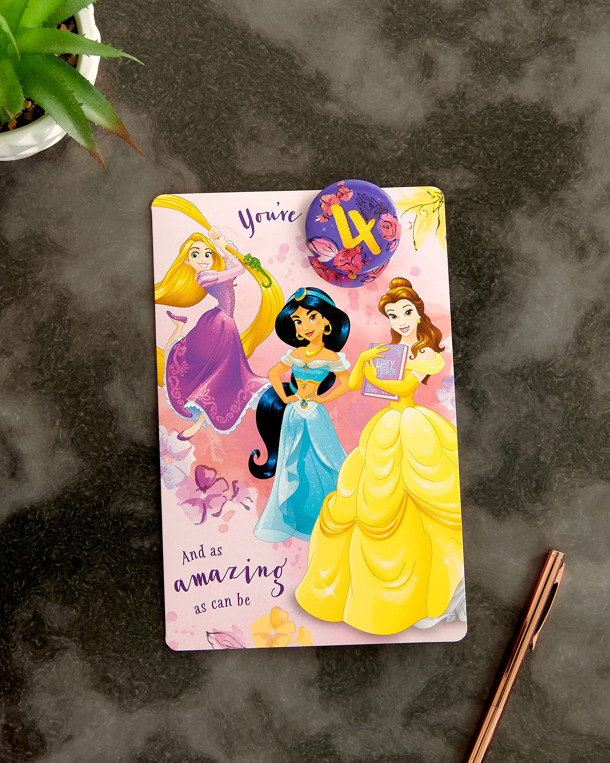UK Greetings Disney Princess 4th Birthday Card - FSC Certified | 143 x 216 mm 3