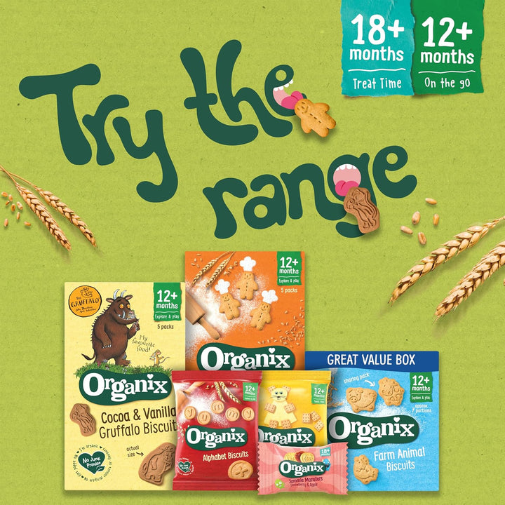 Organix Mini Organic Cheese Crackers Toddler Snack 12+ Months, 4x20g Multipack