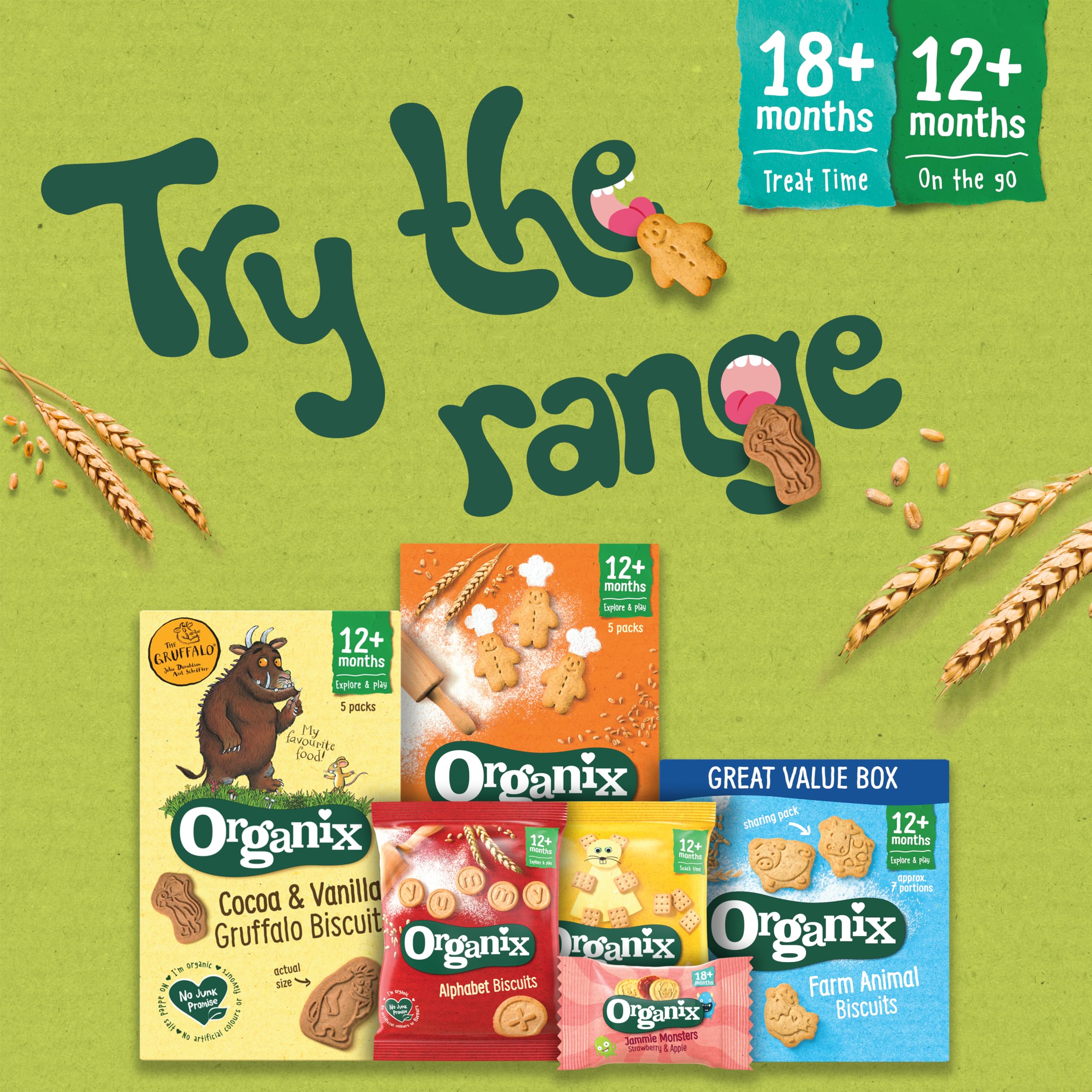 Organix Jammie Monsters Organic Strawberry & Apple Biscuits - Pack of 4 (8x8g) 4
