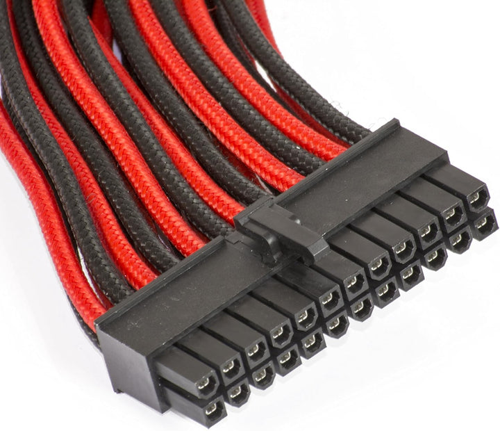 Phanteks Universal 24-Pin ATX Extension Cable Sleeved Black/Red (PH-CB24P_BR)