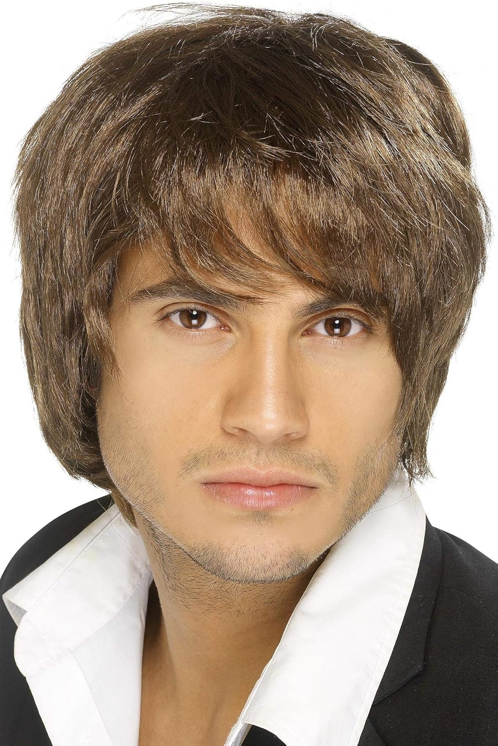 Smiffys Boy Band Brown Short Style Wig 1