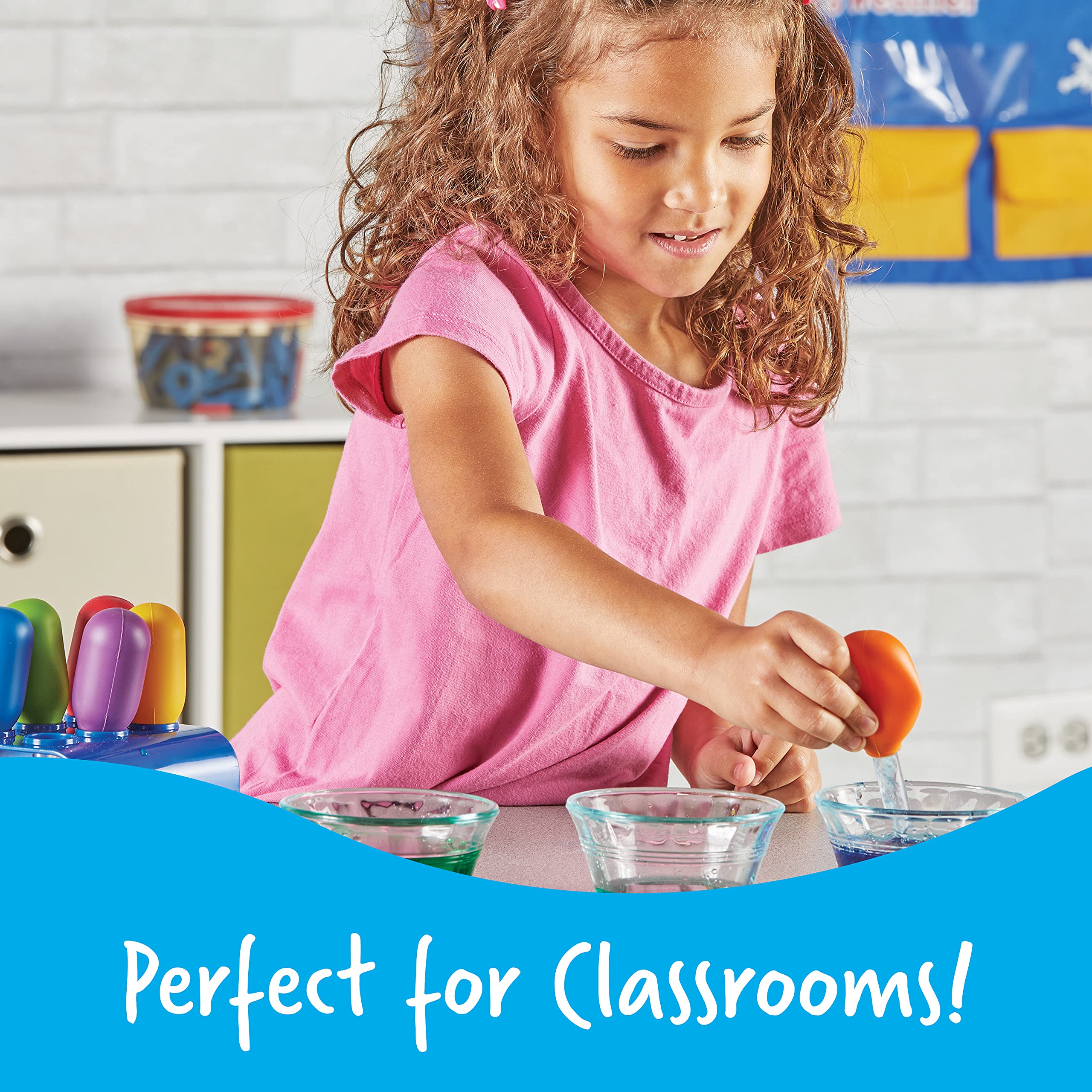 Learning Resources Jumbo Colorful Eyedroppers - Set of 6 with Stand | Ages 3+ | Motor Skills Tool 6