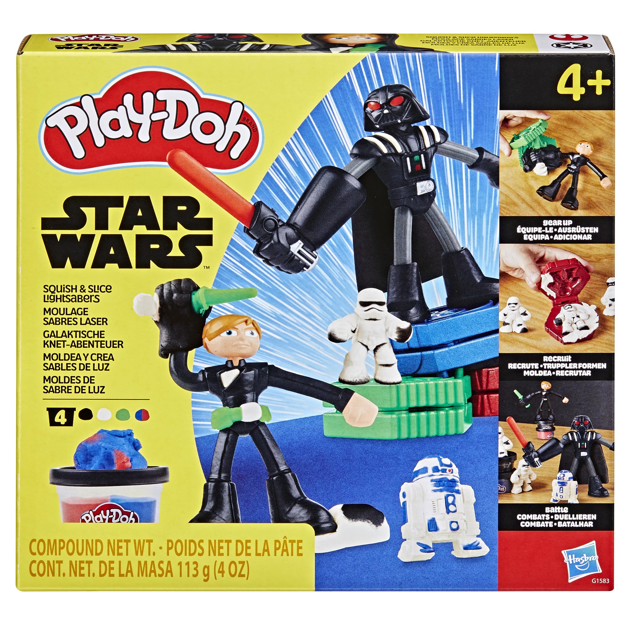 Play-Doh Star Wars Squish & Slice Lightsabers Action Figure Set | Ages 4+ | 2 Figures 2