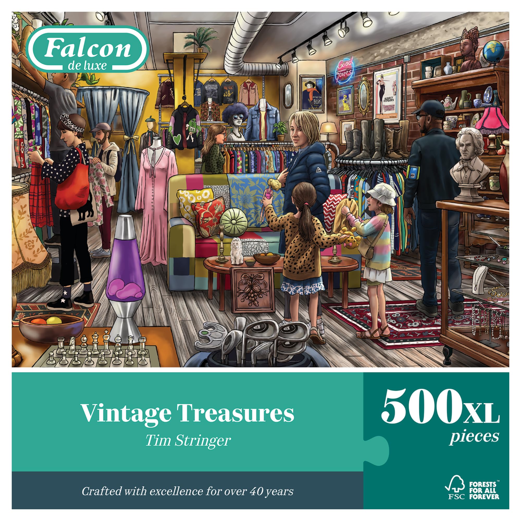 Falcon Vintage Treasures - 500 XL Piece Jigsaw Puzzle for Adults 1
