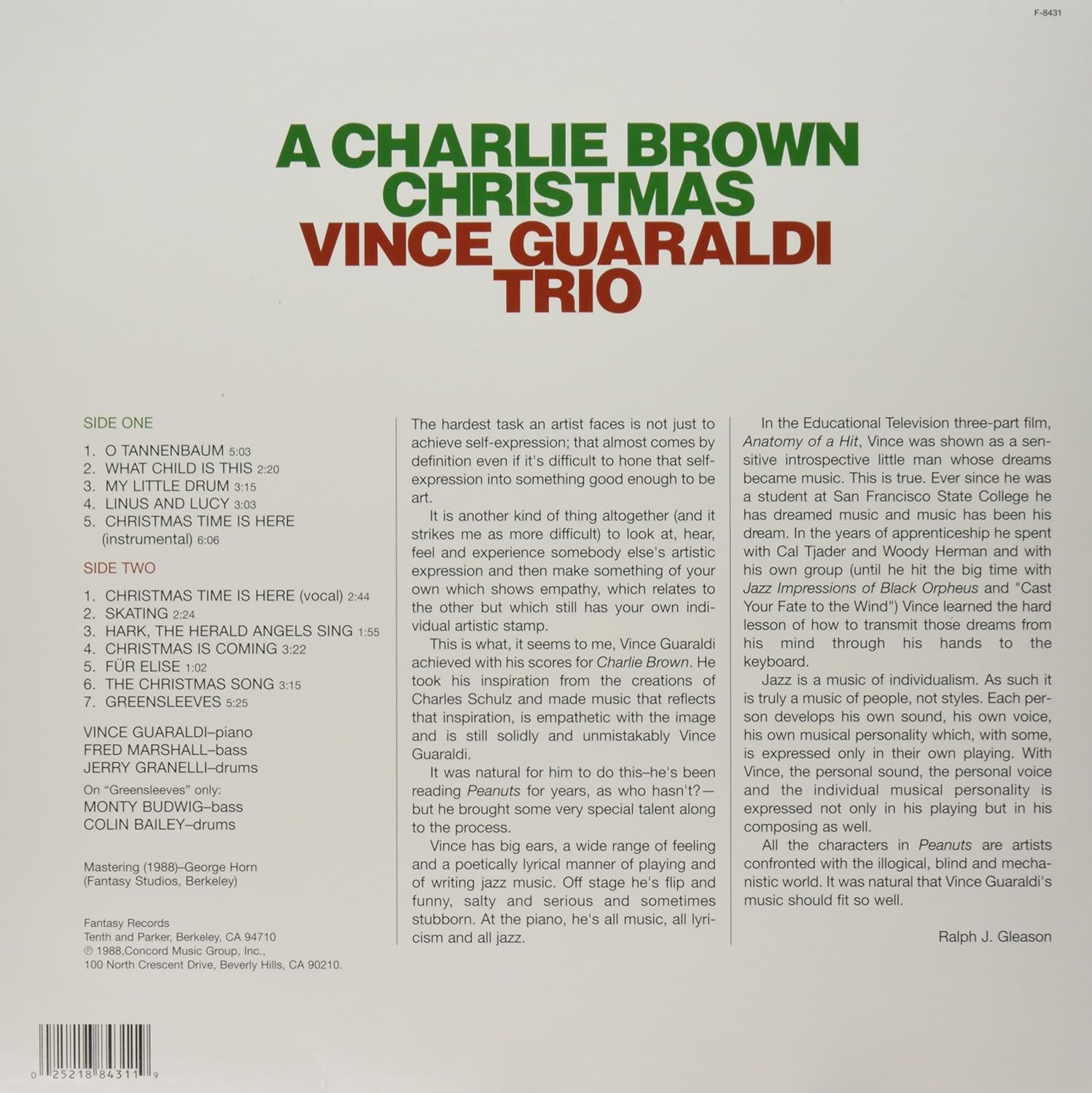 Vince Guaraldi Trio - A Charlie Brown Christmas [VINYL] 3