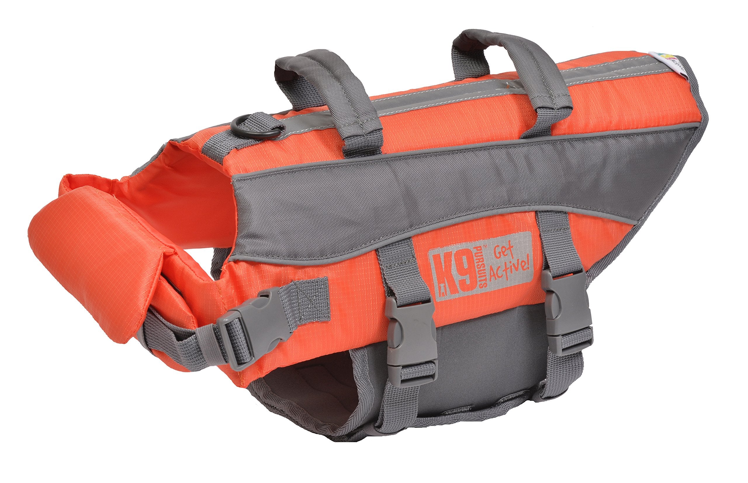K9 Pursuits High Visibility Life Jacket for Large Dogs | Orange | Adjustable Fit | 25kg-39kg