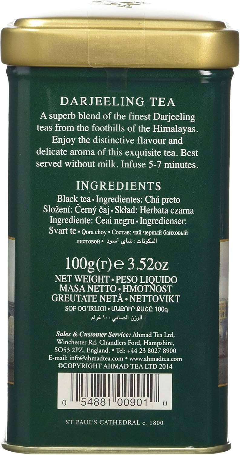 Ahmad Tea - English Scene Caddy with Darjeeling Loose Leaf Tea (100g)