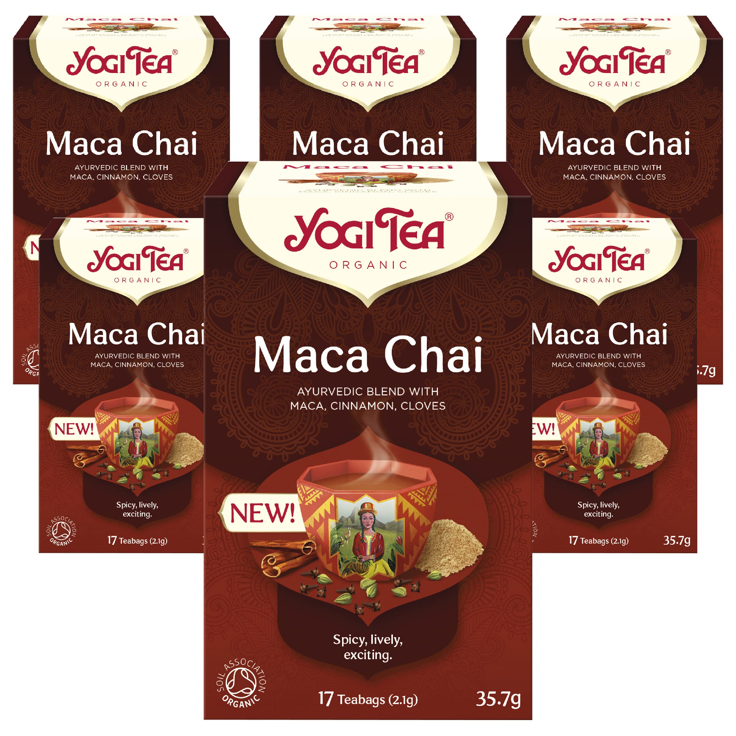 YOGI TEA - Maca Chai Organic Herbal Tea, Blend of Cinnamon, Cloves & Maca, 102 Tea Bags 1