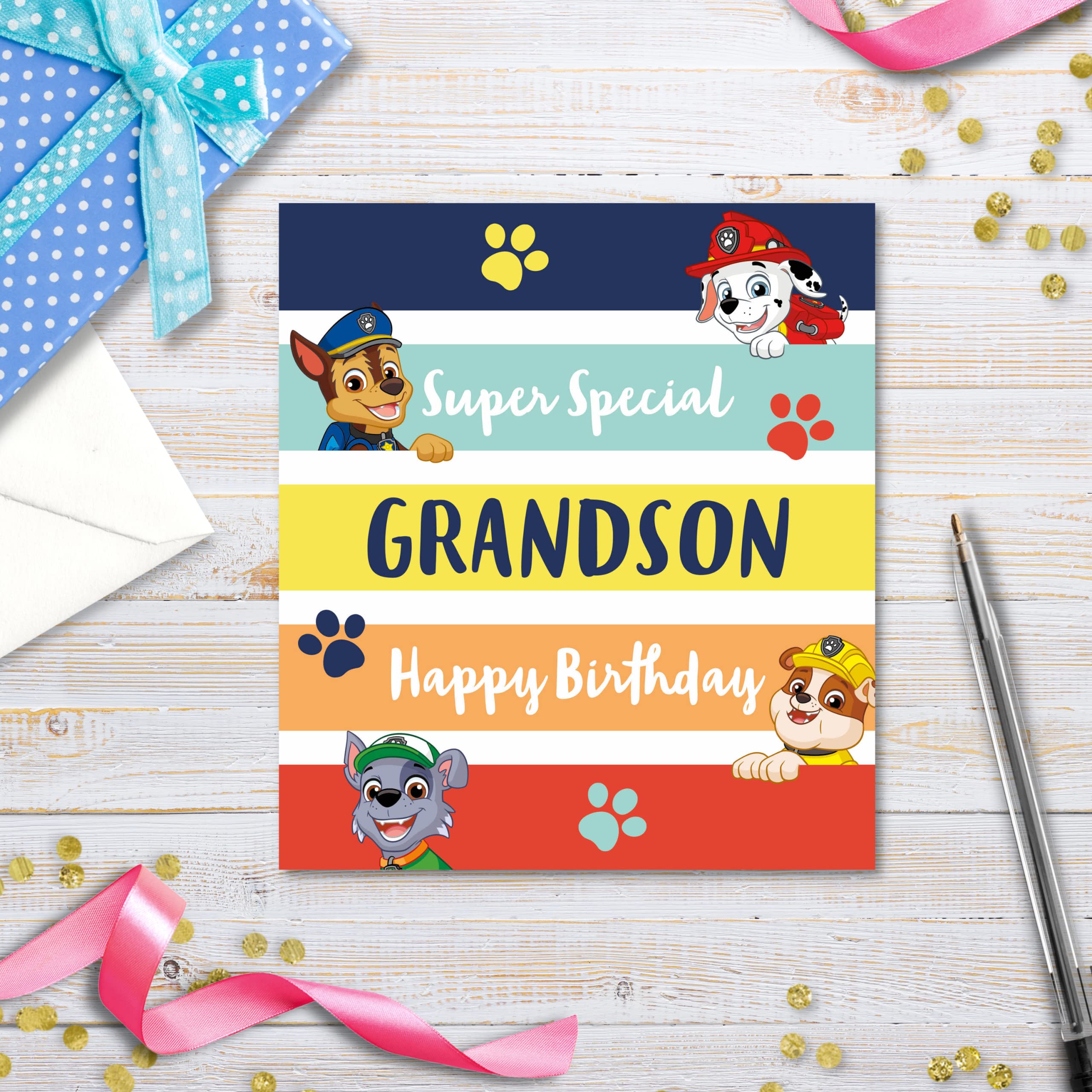 Danilo Promotions LTD Paw Patrol Grandson Birthday Card | 7 x 6 Inch | Parchment 2