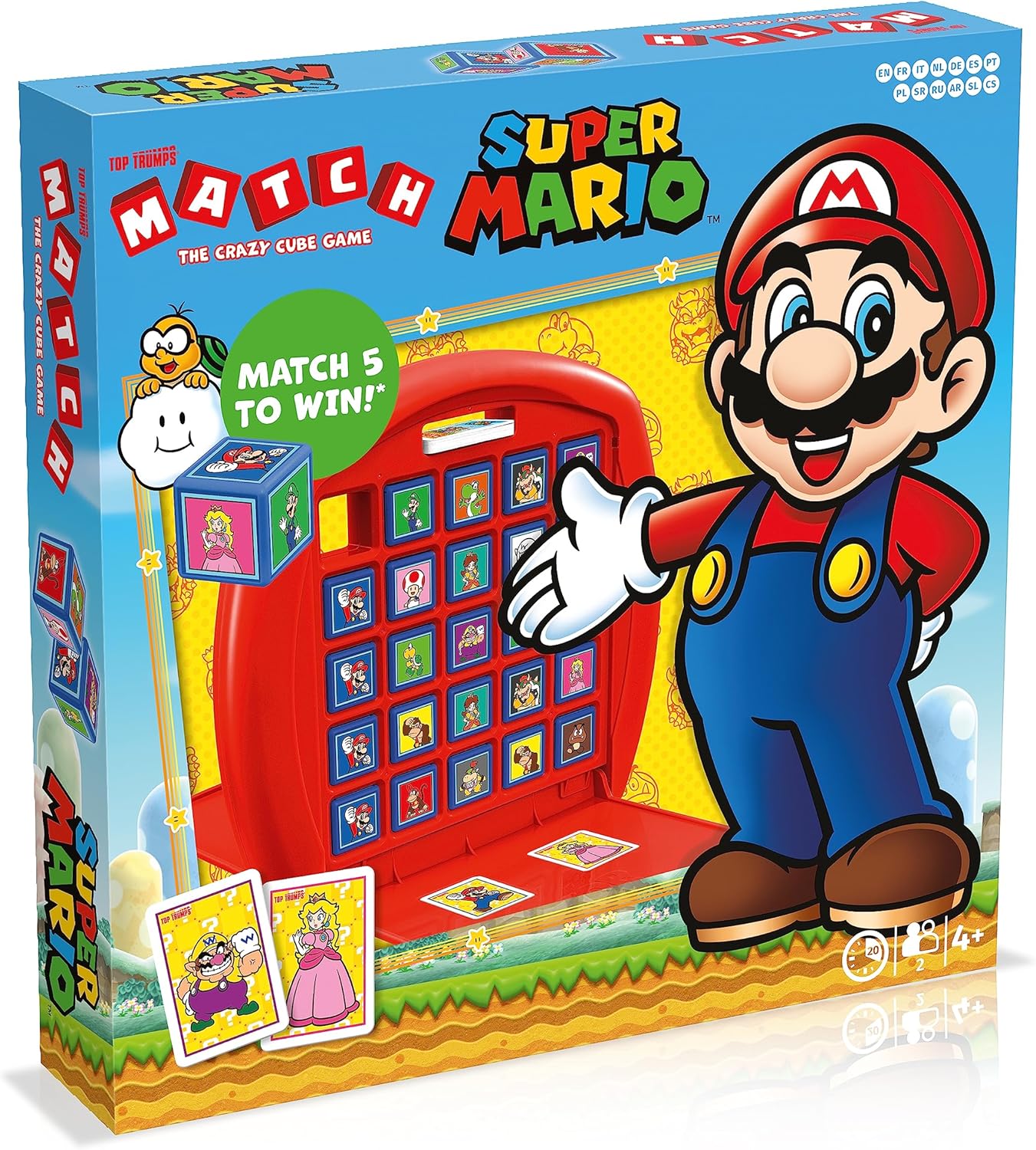 Top Trumps Super Mario Match The Crazy Cube Game - Travel Board Game, Multilingual