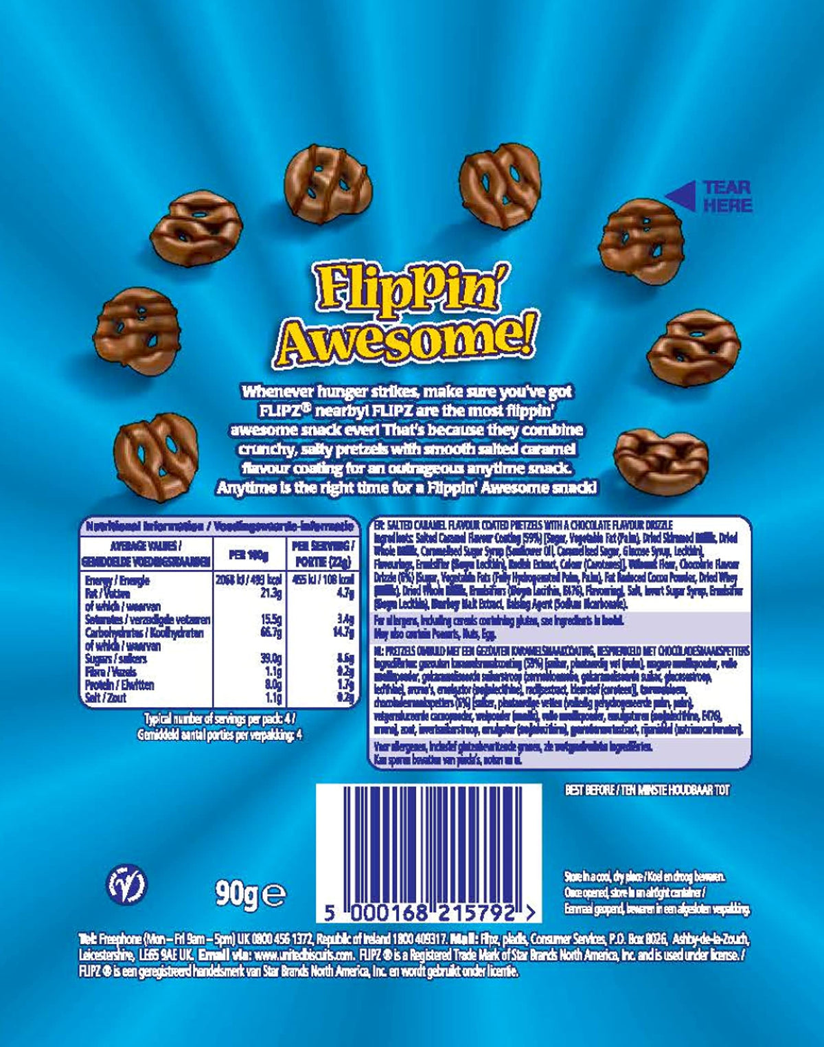 Flipz Salted Caramel Pretzel Snacks - 540g Pack
