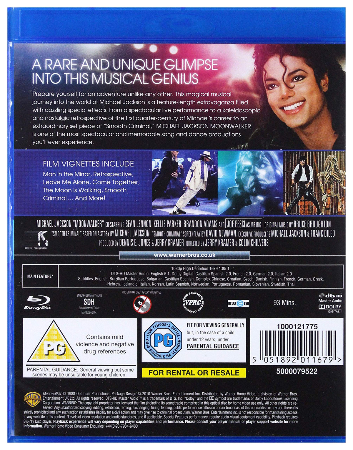 Moonwalker (1988) starring Michael Jackson [Blu-ray]