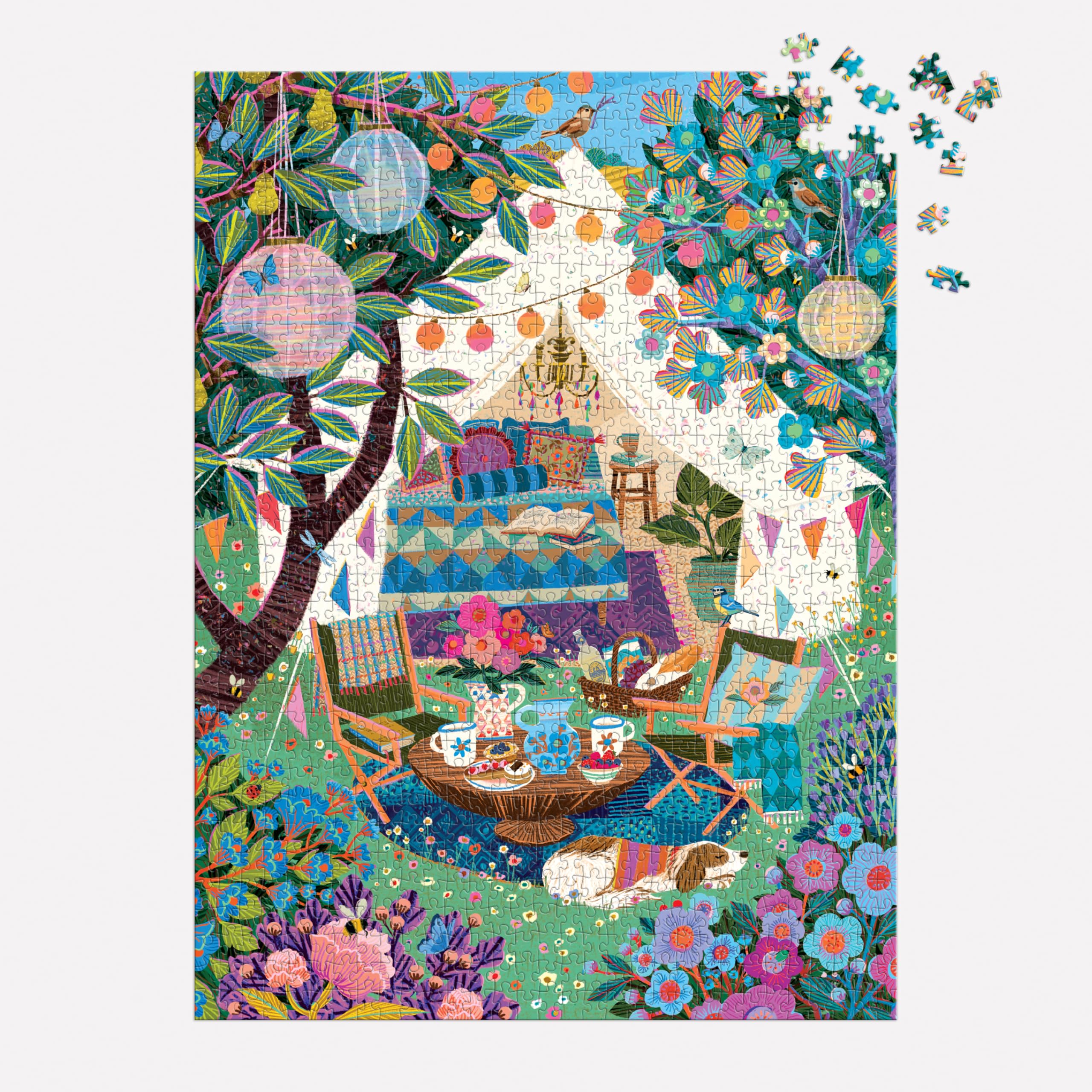 Galison Blooming Escape 1000 Piece Jigsaw Puzzle - Whimsical Outdoor Scene | 27" x 20" Finished Size | Ages 12+ 4
