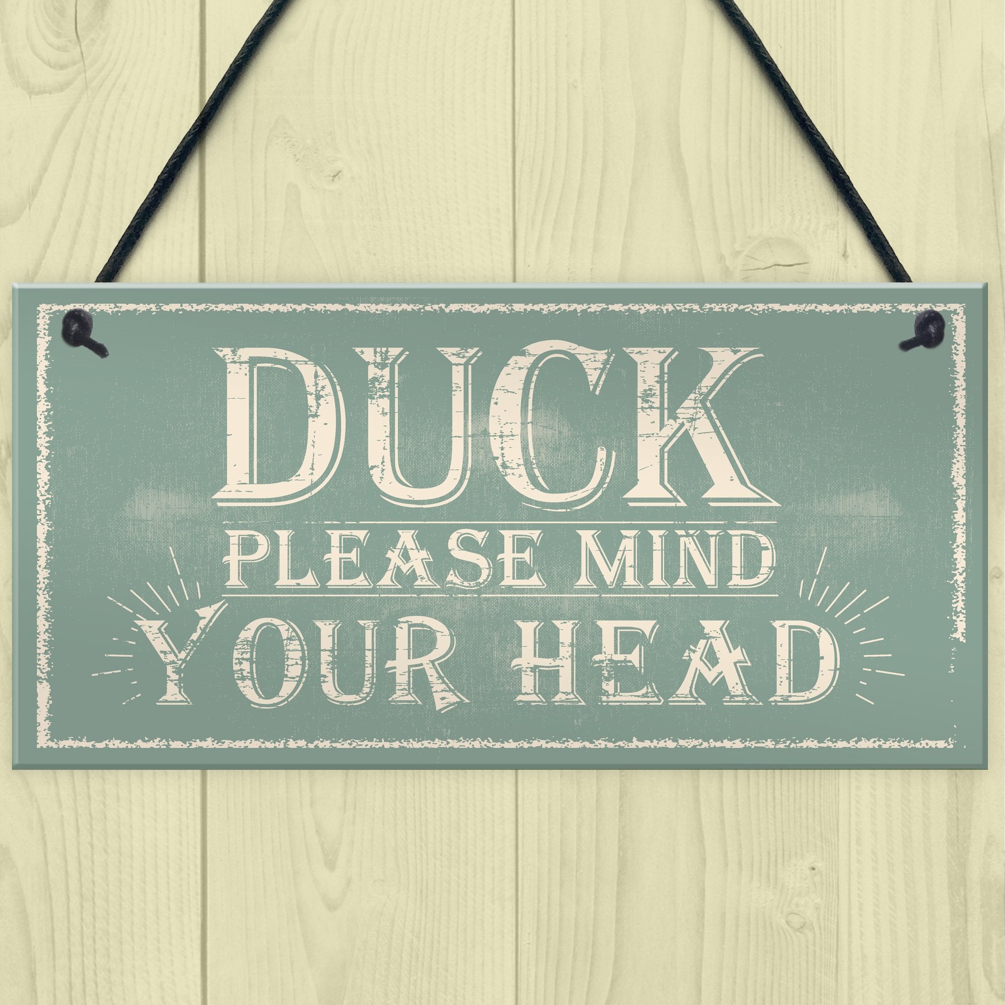 RED OCEAN Mind Your Head Friendship Home Gift Hanging Door Wall Plaque | PVC | 200 x 100 mm