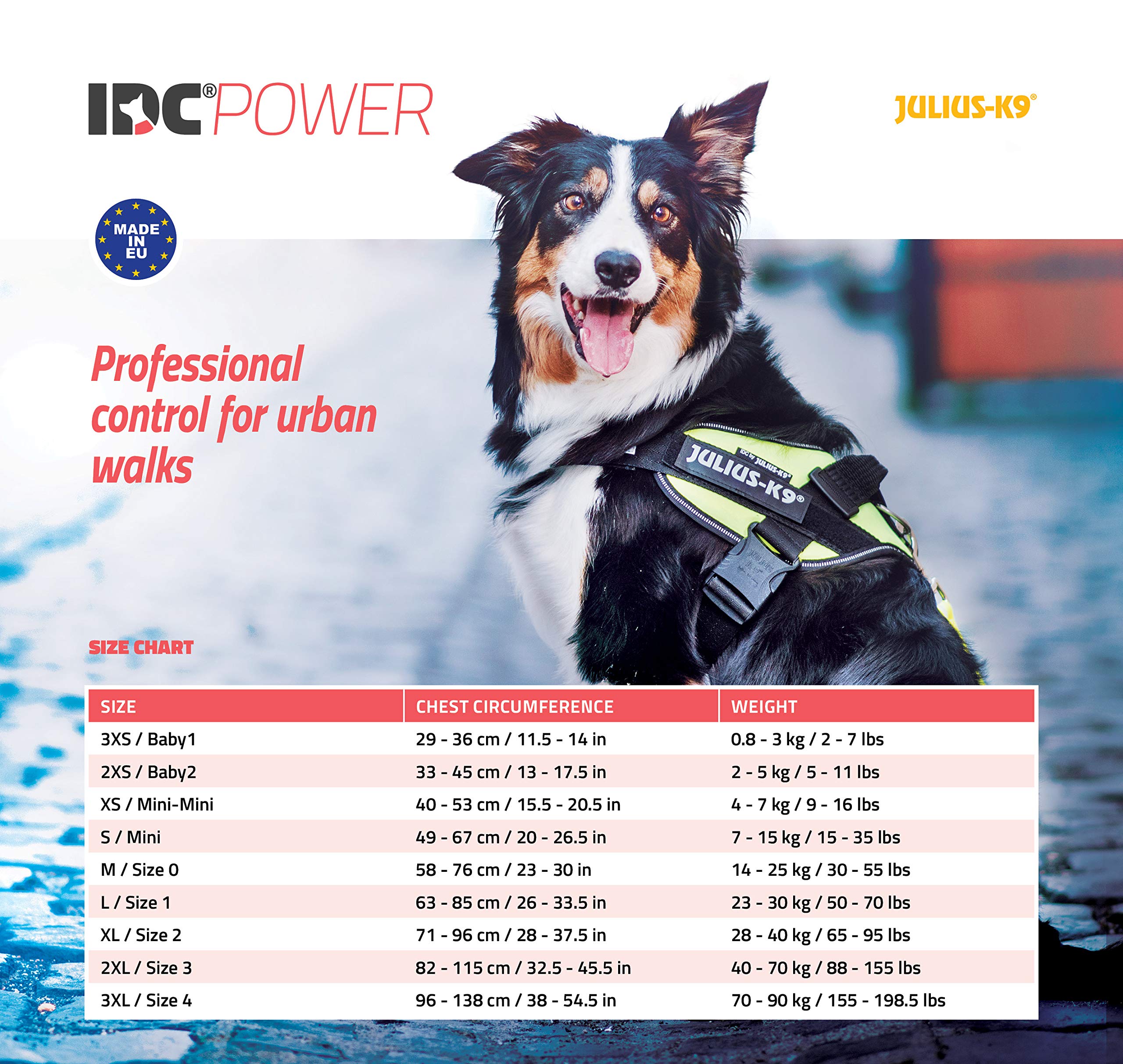 Julius-K9 IDC Powerharness - Chest 40-53 cm | Dog Weight 4-7 kg | Black-Gray 2