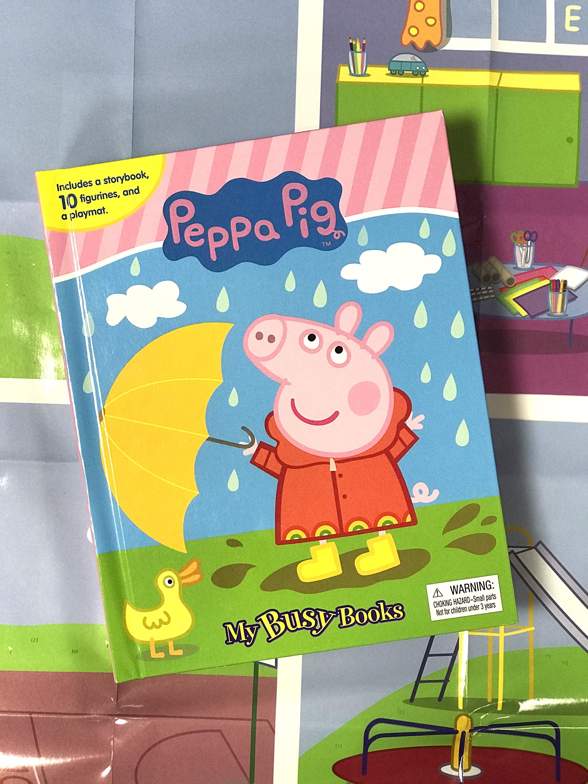Peppa Pig My Busy Book - Activity Book with Storybook, 10 Figurines, and Playmat | Kids Edition