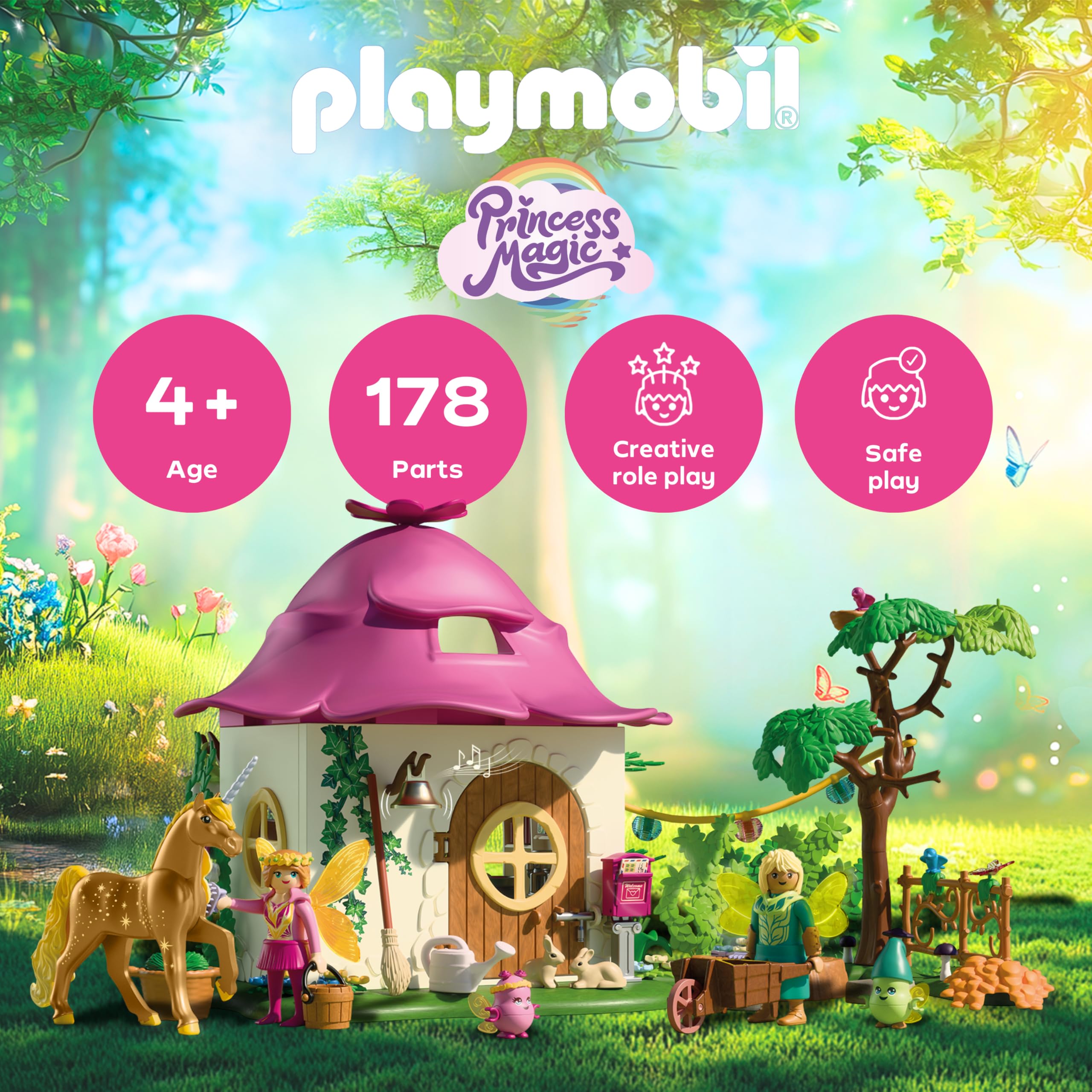 Playmobil Magic Unicorns Fairy Home with Golden Unicorn and Stable - 71838 - Ages 4-10 5