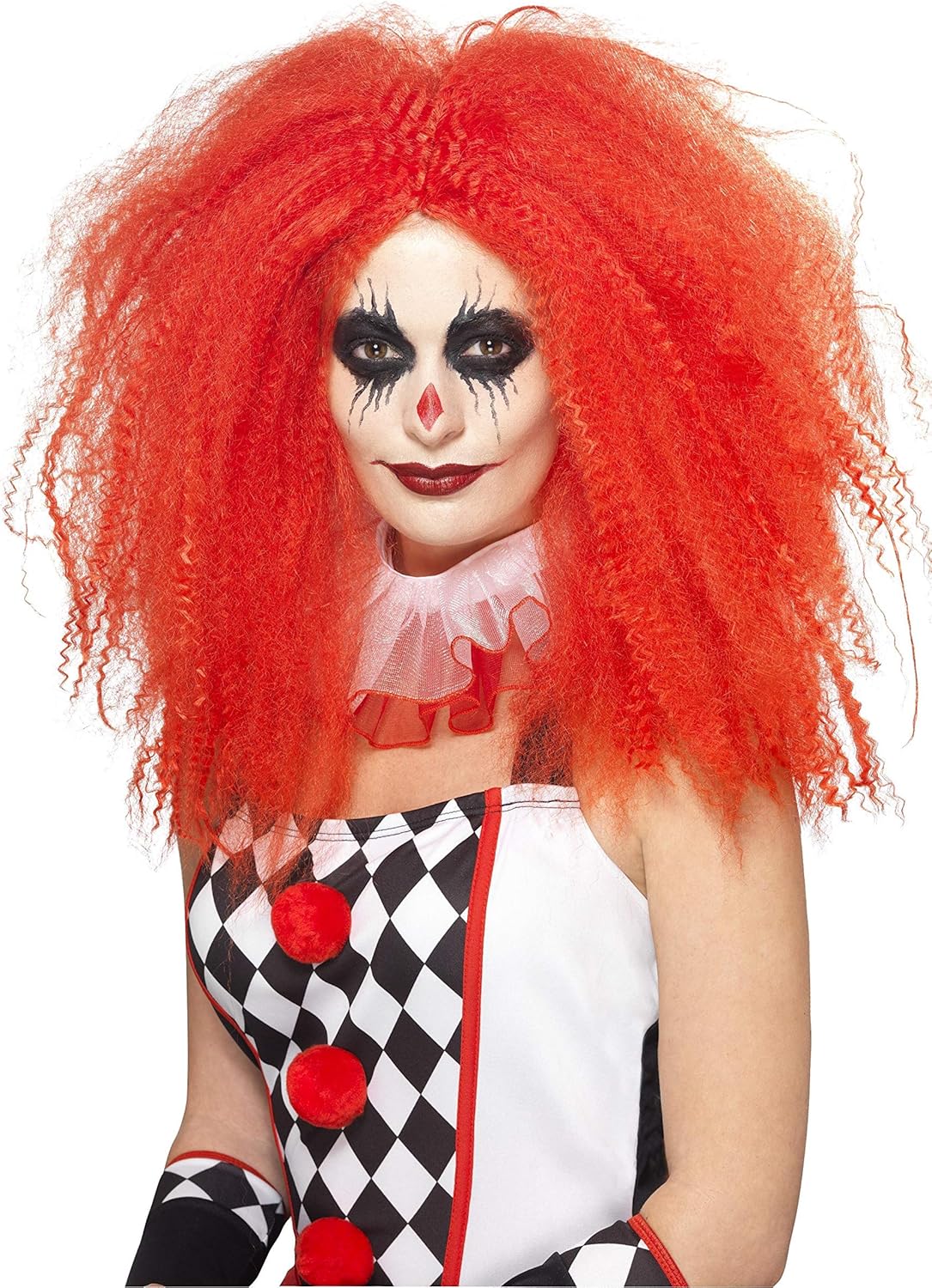 Smiffys Red Crimped Clown Wig for Women 1