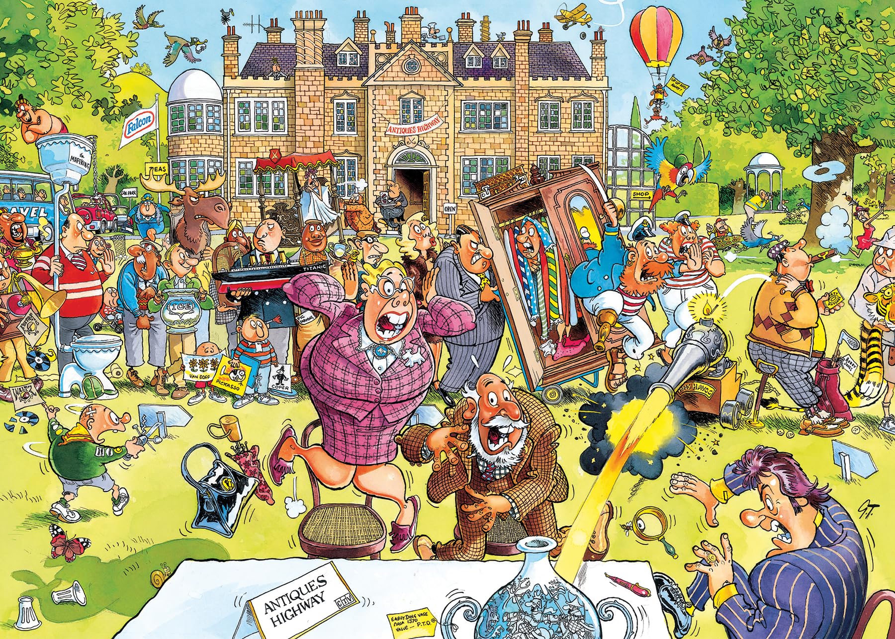 Wasgij Retro Original 10 Antique Hunt! Jigsaw Puzzle - 1000 Pieces | Adult Gift