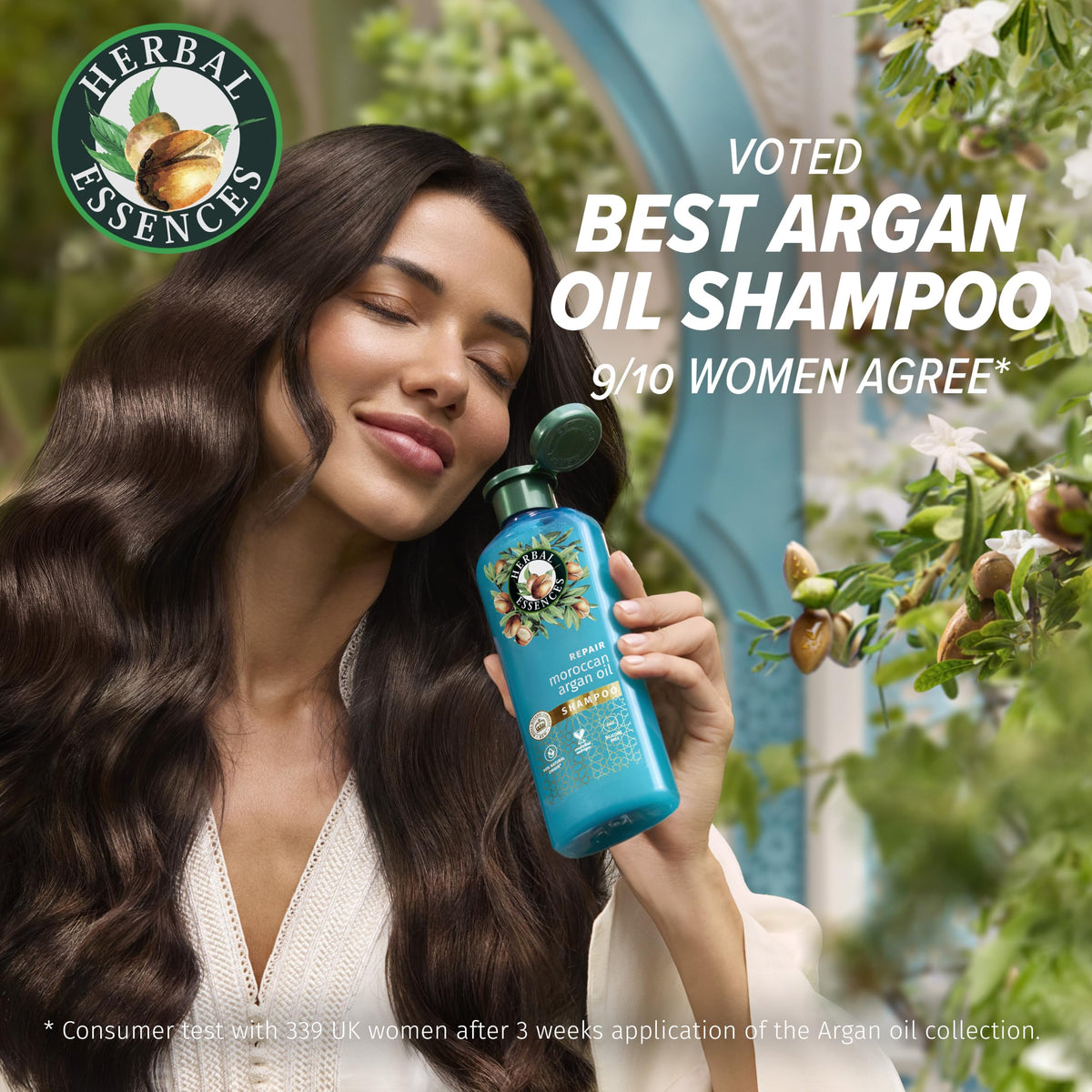 Herbal Essences Argan Oil Repair Shampoo - 350ml for Damaged Hair