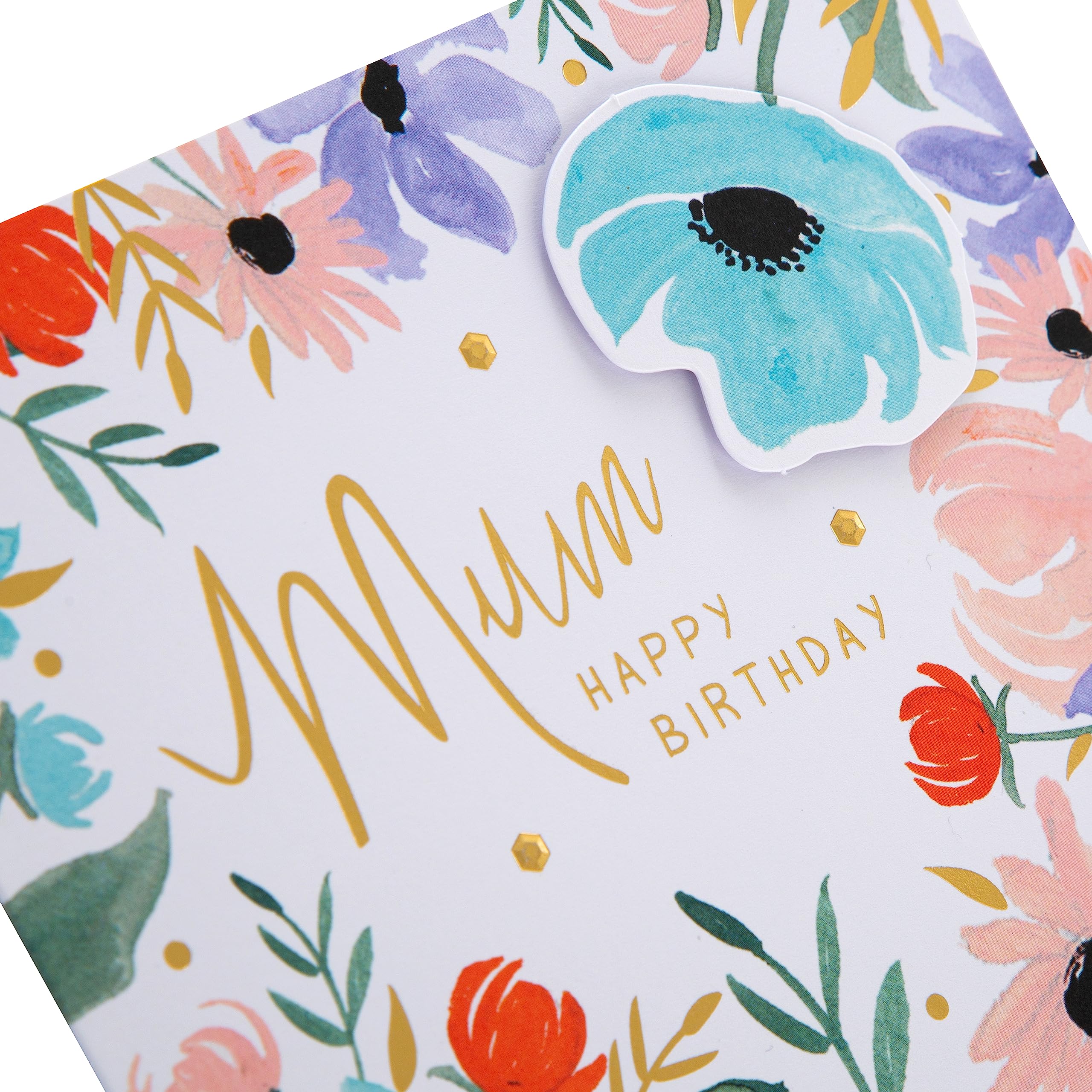Hallmark Birthday Card for Mum - Contemporary Floral Design | 16cm Square 5