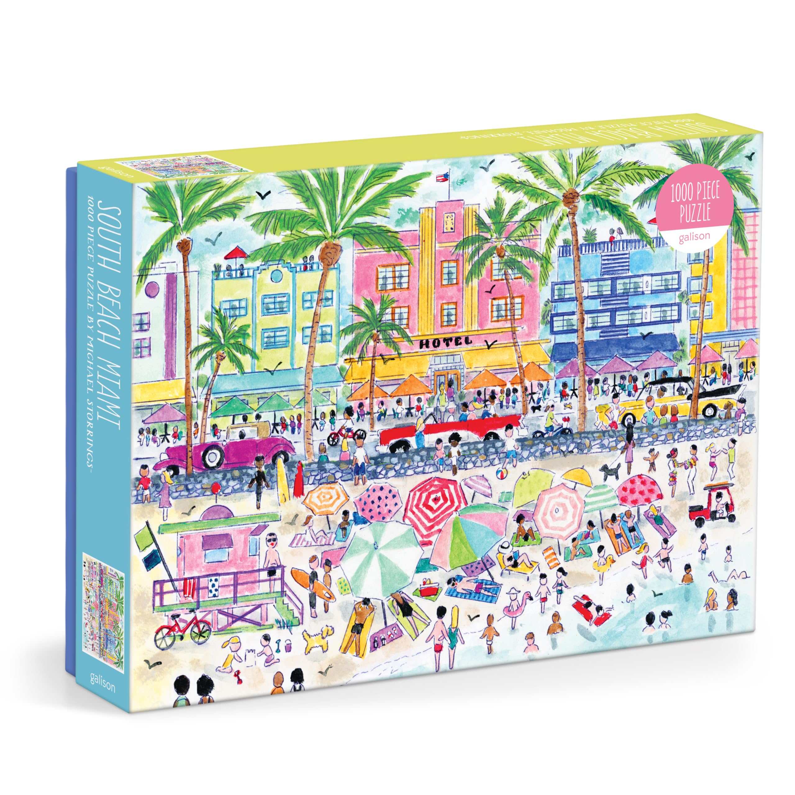 Galison Michael Storrings South Beach Miami Jigsaw Puzzle - 1000 Pieces 1