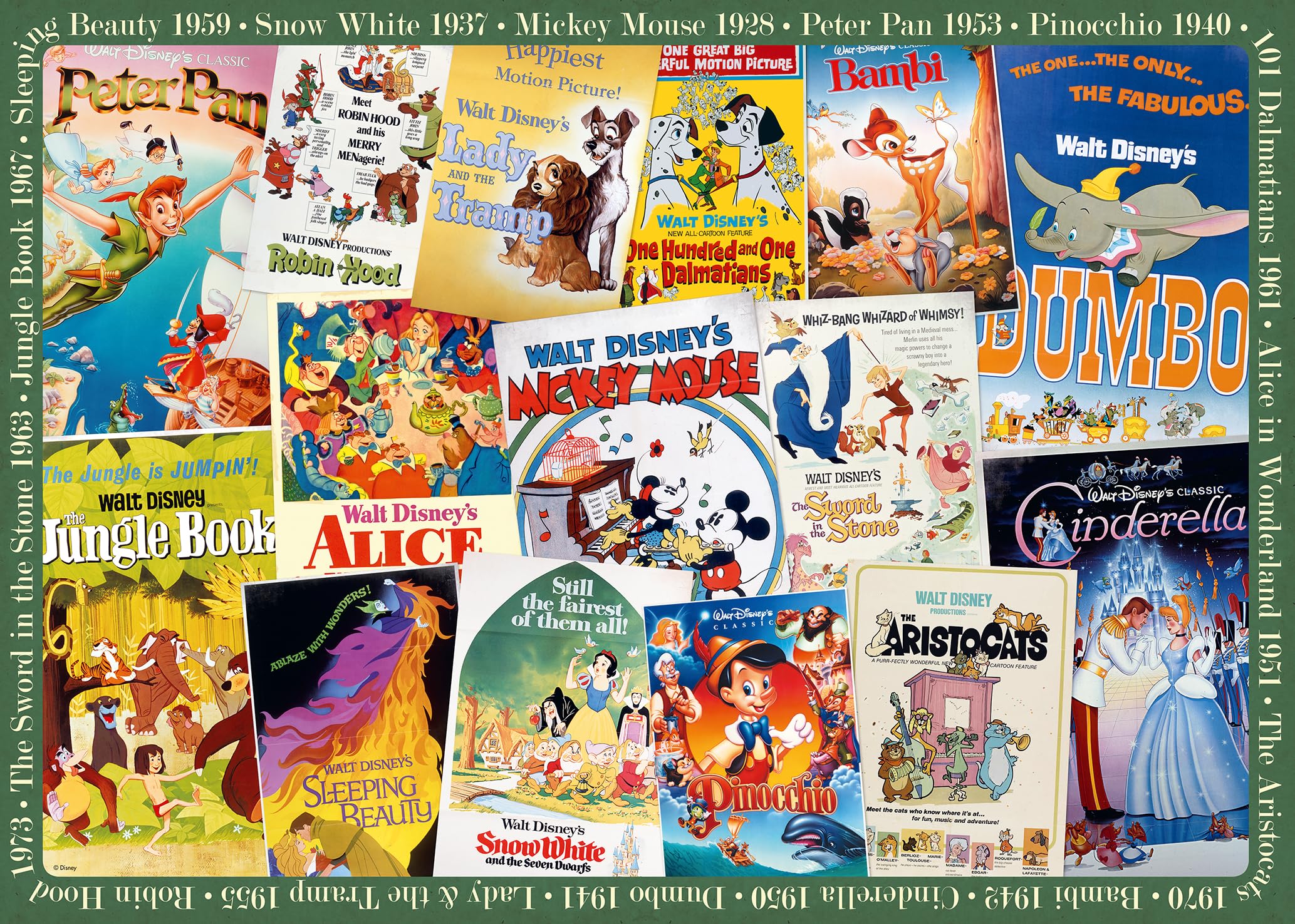 Ravensburger Disney Vintage Classic Movie Posters Jigsaw Puzzle - 1000 Pieces | 70x50cm 1