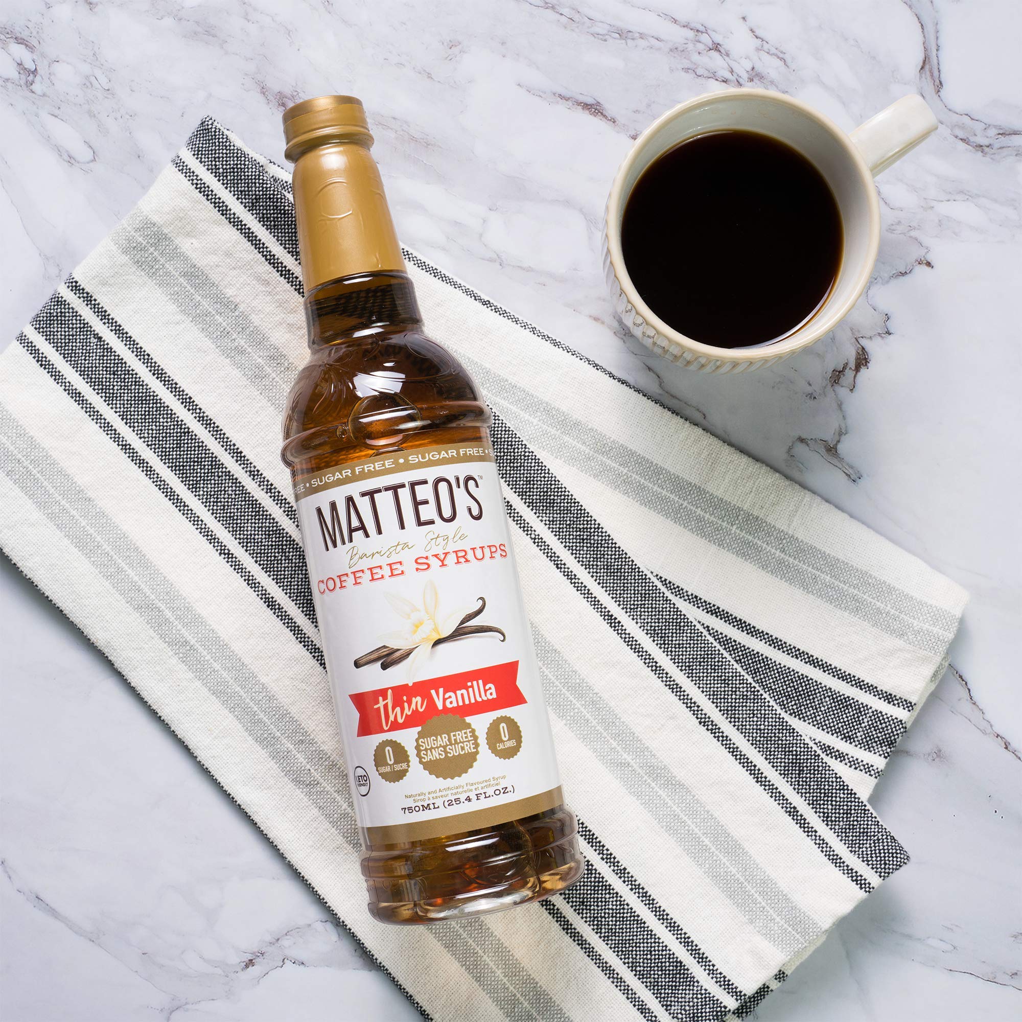 Matteo's Sugar Free Coffee Syrup - Caramel Flavor | 0 Calories, 0 Carbs | 750 ml 6