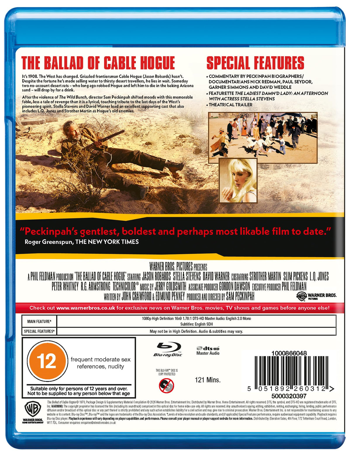 The Ballad of Cable Hogue [Blu-ray]