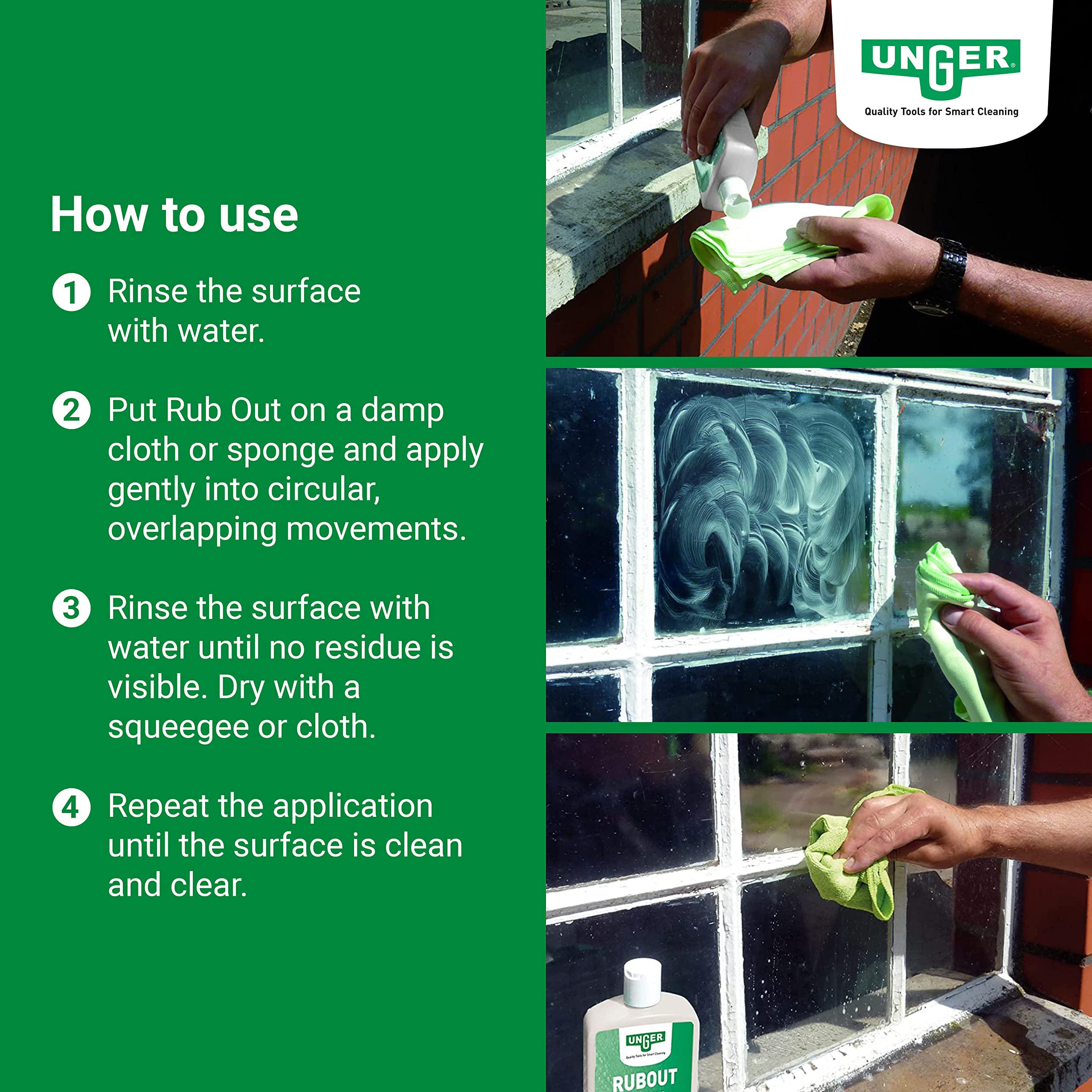 Unger Rub Out Stain Remover - Removes Hard Water Stains & Limescale | 500ml Liquid 4