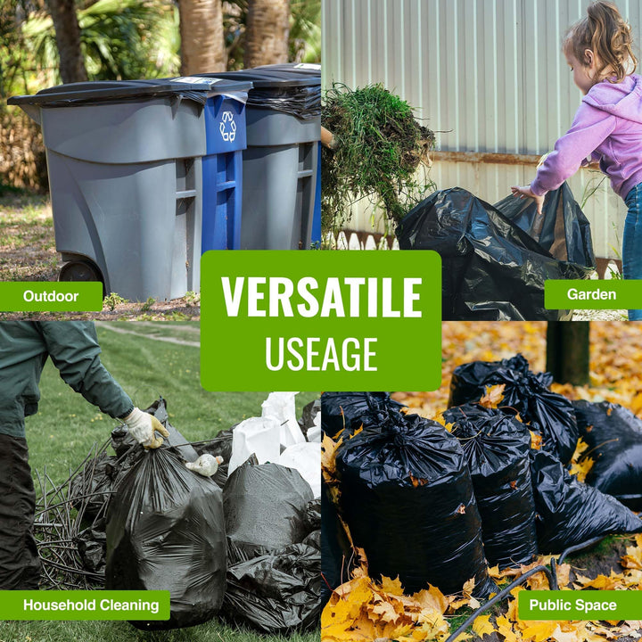 EcoBag 240L Heavy Duty Wheelie Bin Liners - 20 Pack Black Recycled Bags