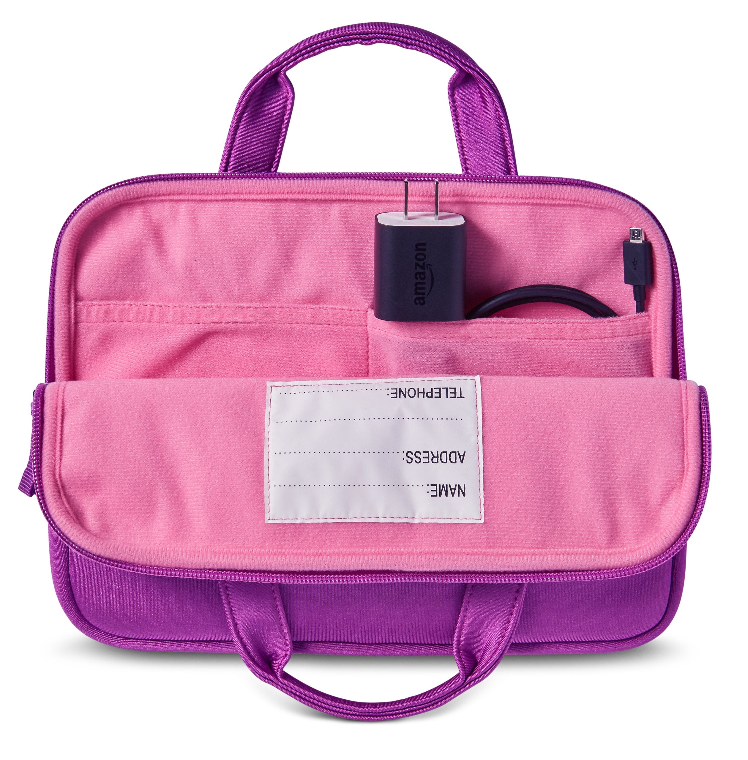 NuPro Zipper Sleeve for Fire HD 10 Kids Edition Tablet | Purple/Pink | Fits Bumper 2