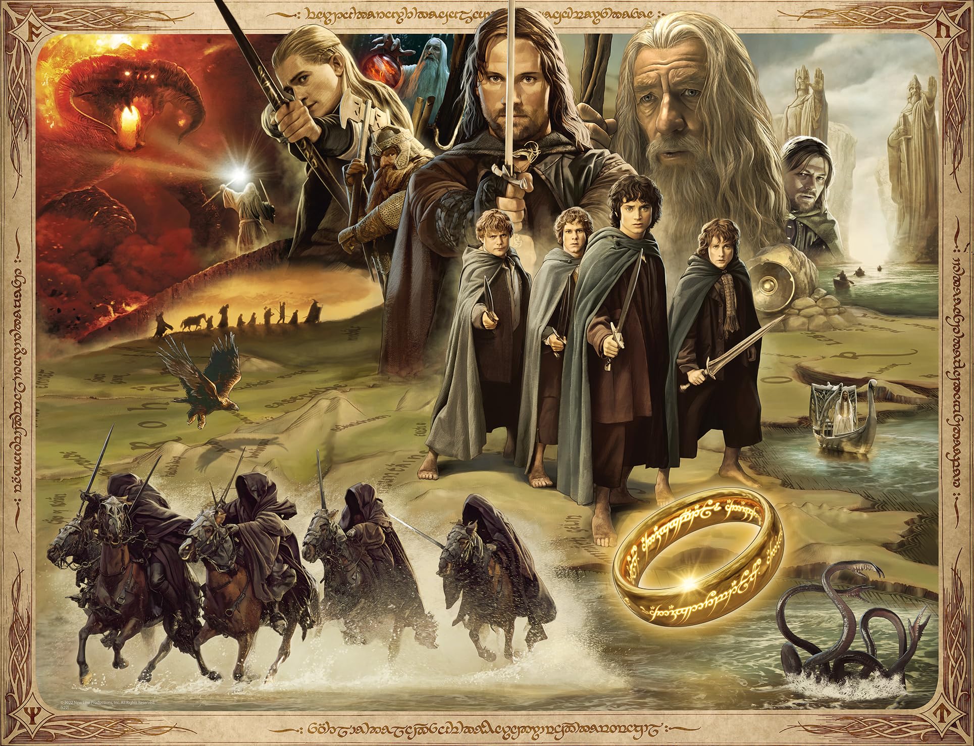 Ravensburger Lord of the Rings The Fellowship of the Ring - 2000 Piece Jigsaw Puzzle | 98 x 75cm 1