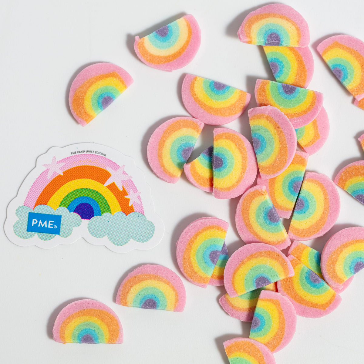 PME Cake Mini Rainbows Sprinkle Charms - 25g (0.9oz), 11 x 16mm
