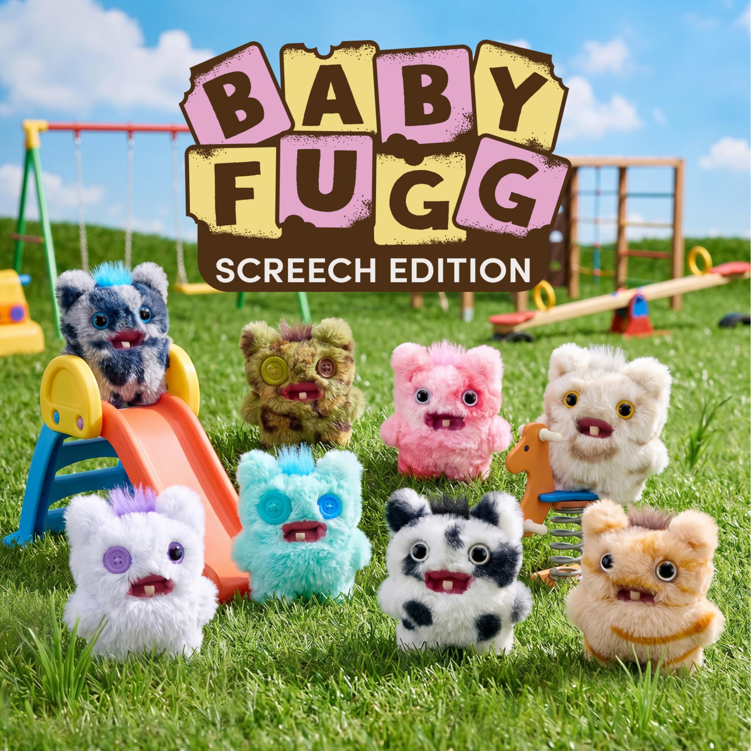 Fuggler Baby Fugg Screech Edition 3.5 Inch Plush Collectible Toy - 8 Pack | Multicolor | Polyester 6