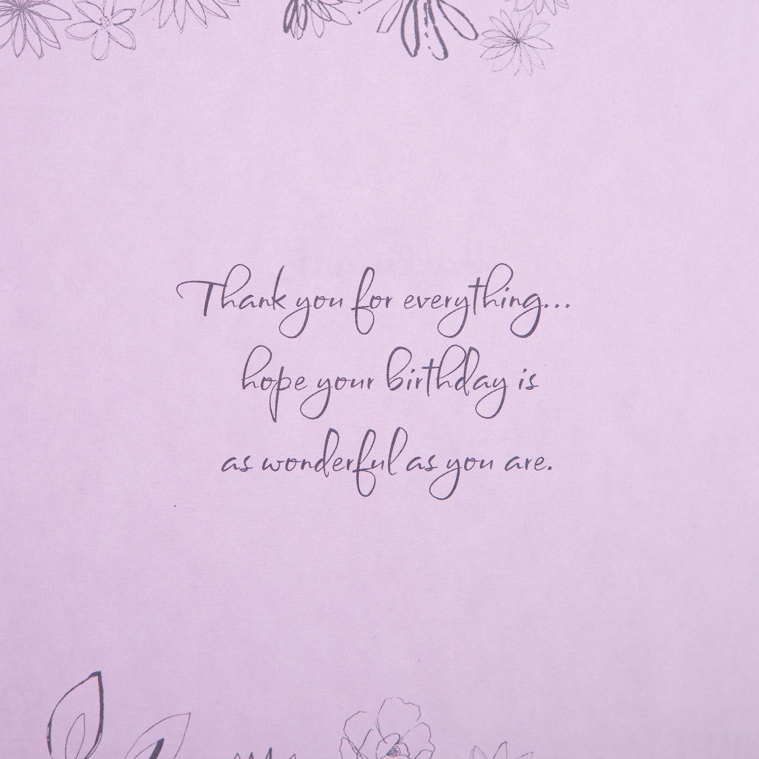 Hallmark Birthday Card for Mum - Flowers Design, Embossed, Gold Foil & Gem 3